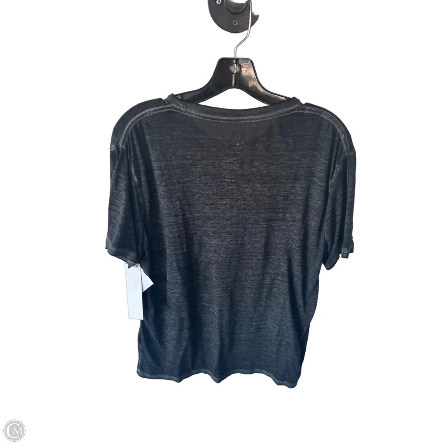Top Short Sleeve By Lucky Brand In Black & Yellow, Size: M