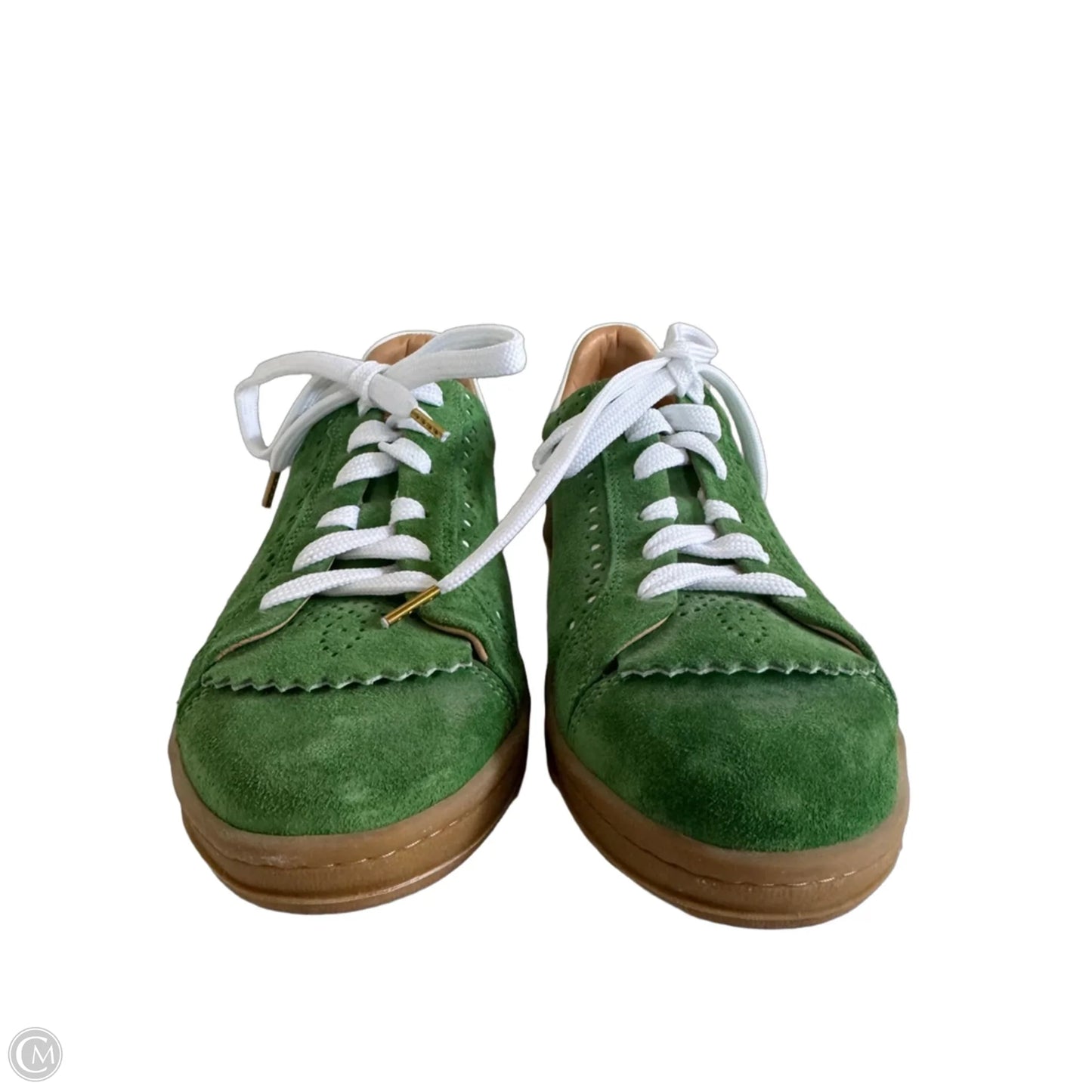 Shoes Sneakers By ANGELA SCOTT In Green & White, Size: 5.5