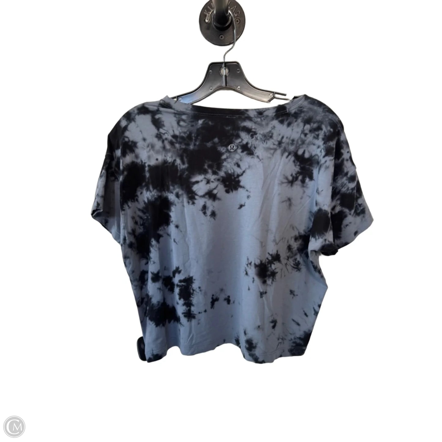 Athletic Top Short Sleeve By Lululemon In Black & Blue, Size: M