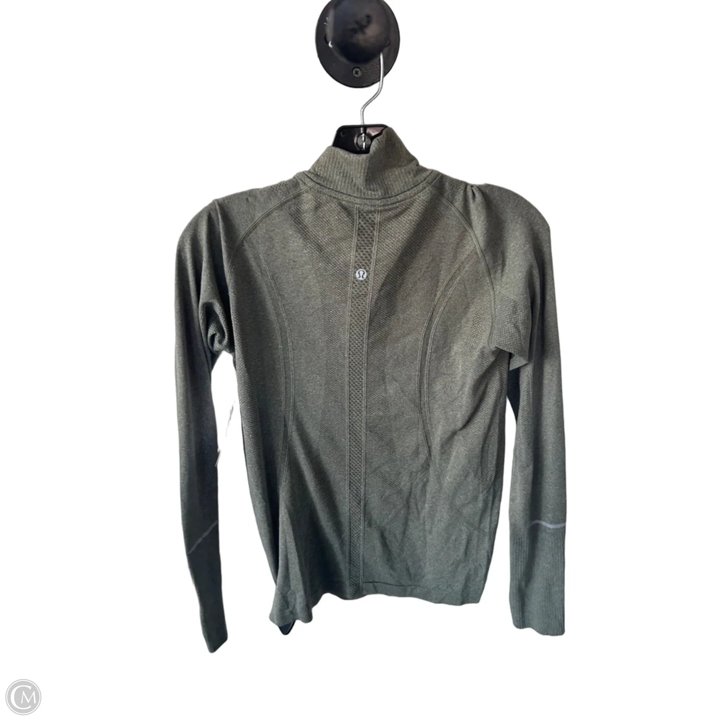 Athletic Top Long Sleeve Collar By Lululemon In Green, Size: M