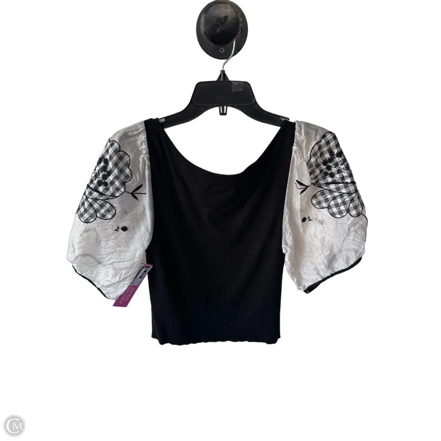 Sweater Short Sleeve By Maeve In Black & Cream, Size: S