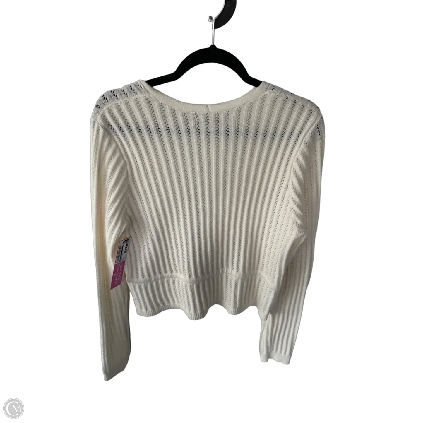 Sweater Cardigan By Loft In Cream, Size: M