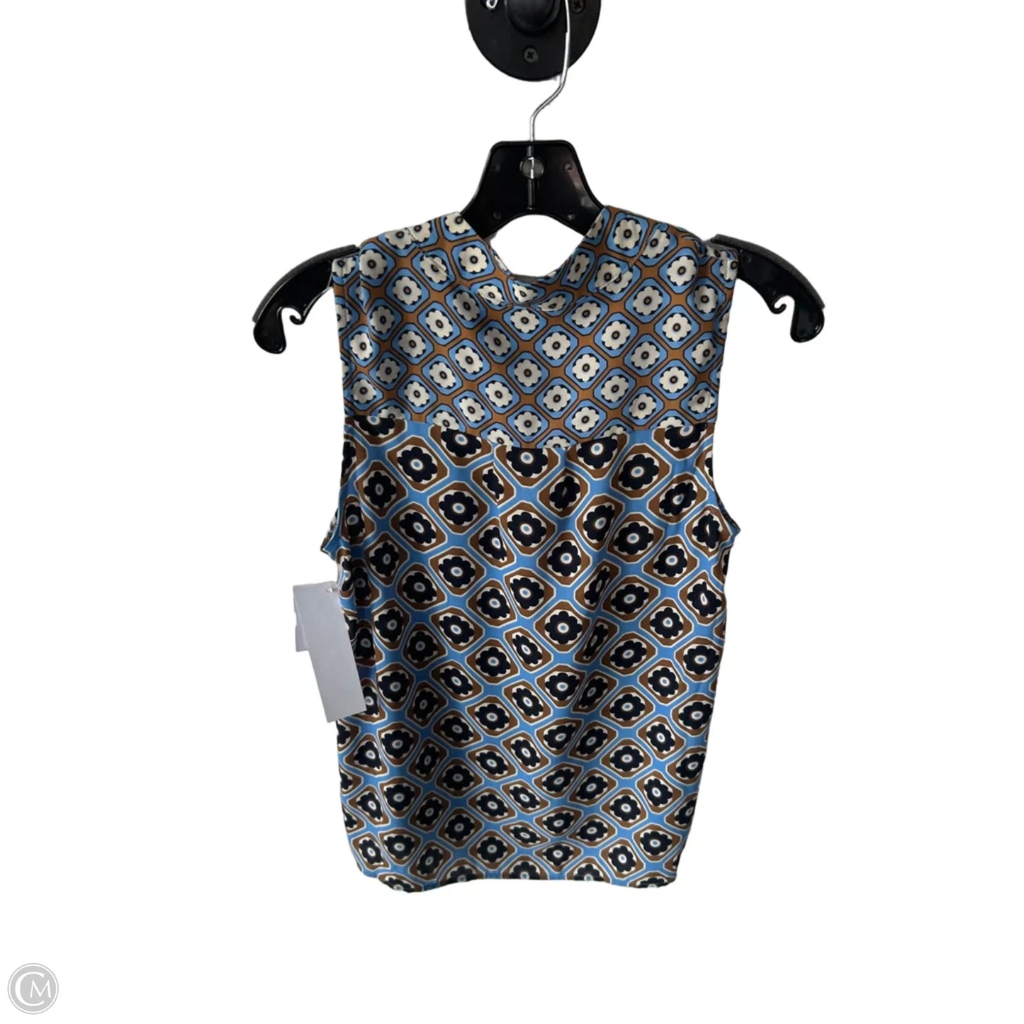 Top Sleeveless By Cabi In Blue & Brown, Size: Xs