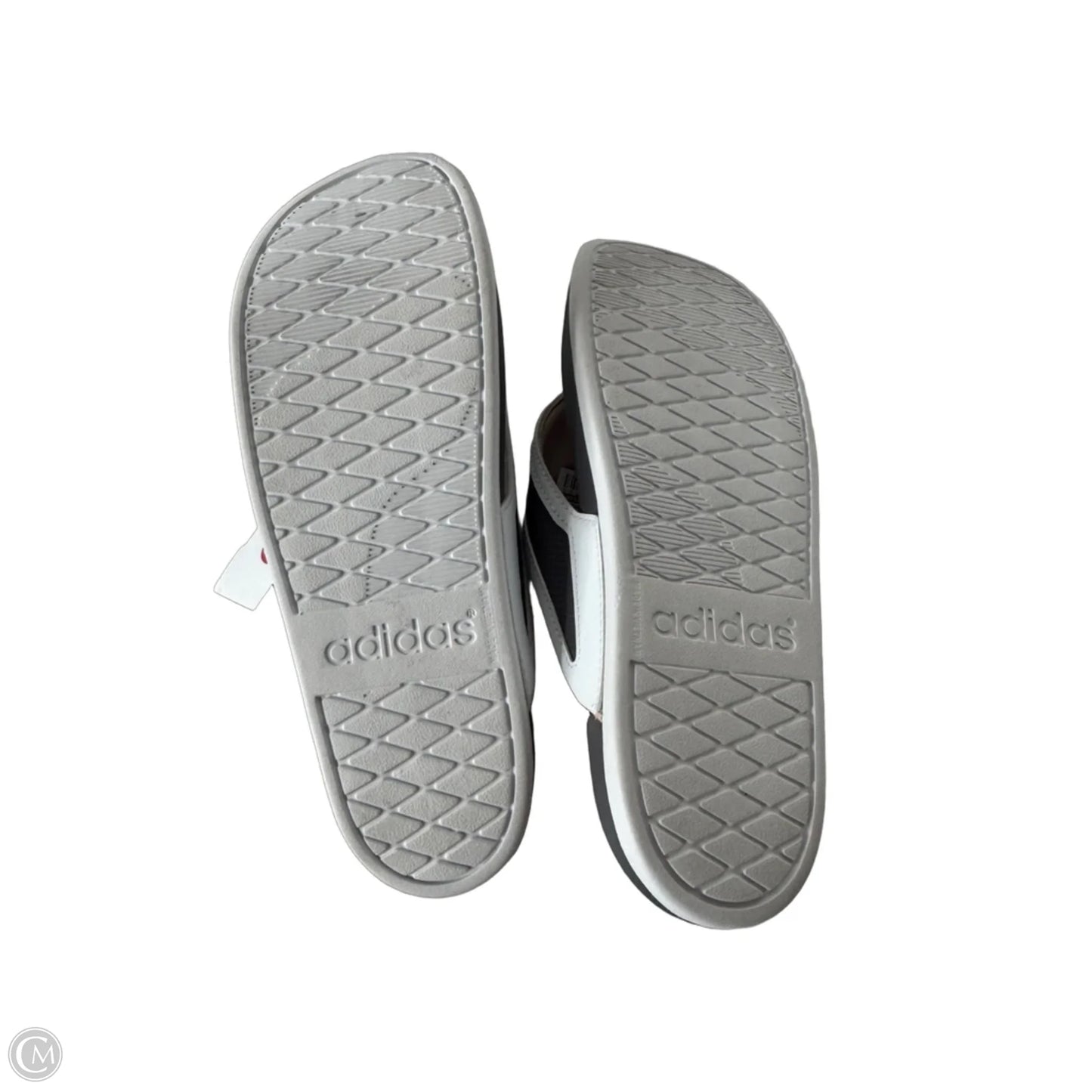 Sandals Flip Flops By Adidas In Grey & White, Size: 9