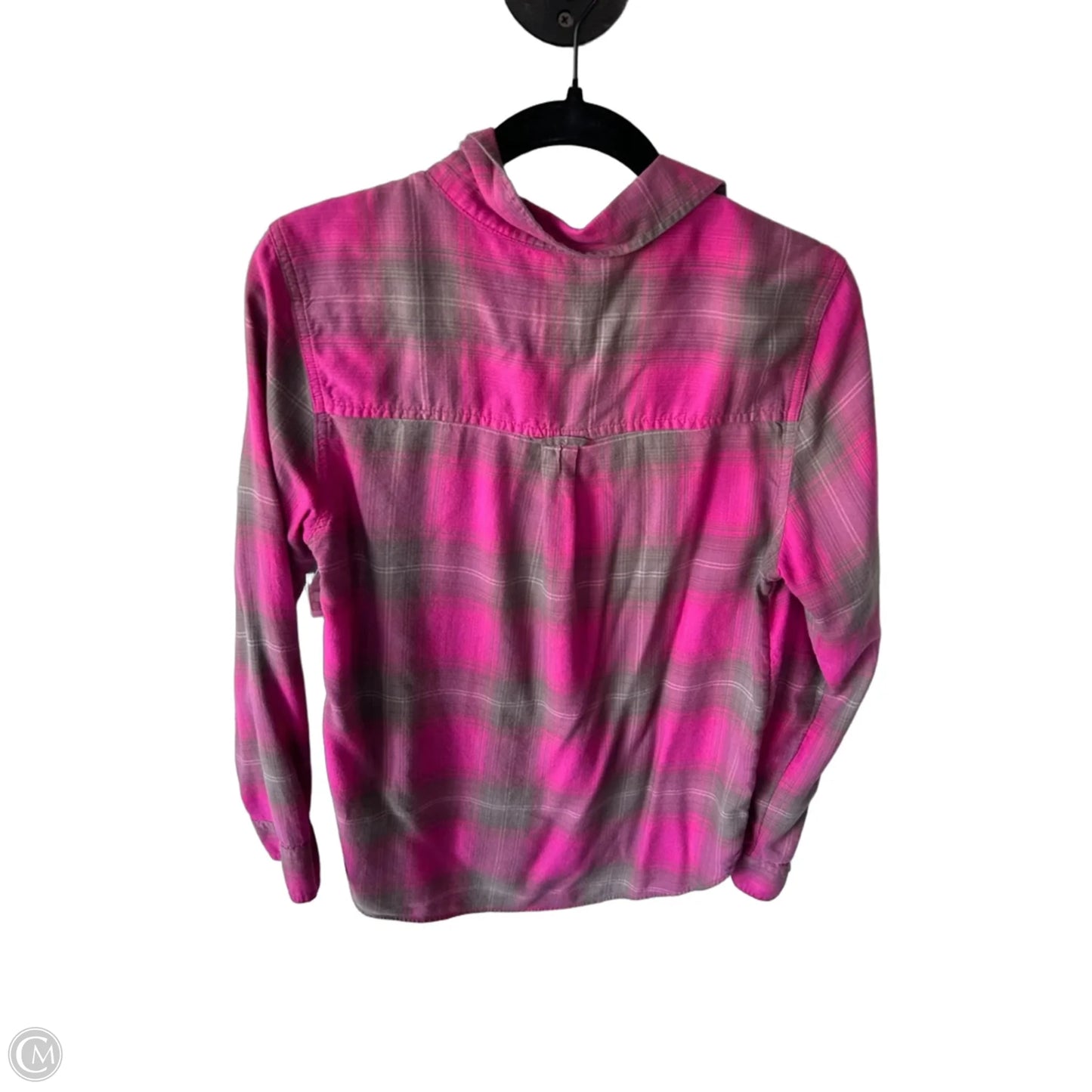 Top Long Sleeve By American Eagle In Grey & Pink, Size: M