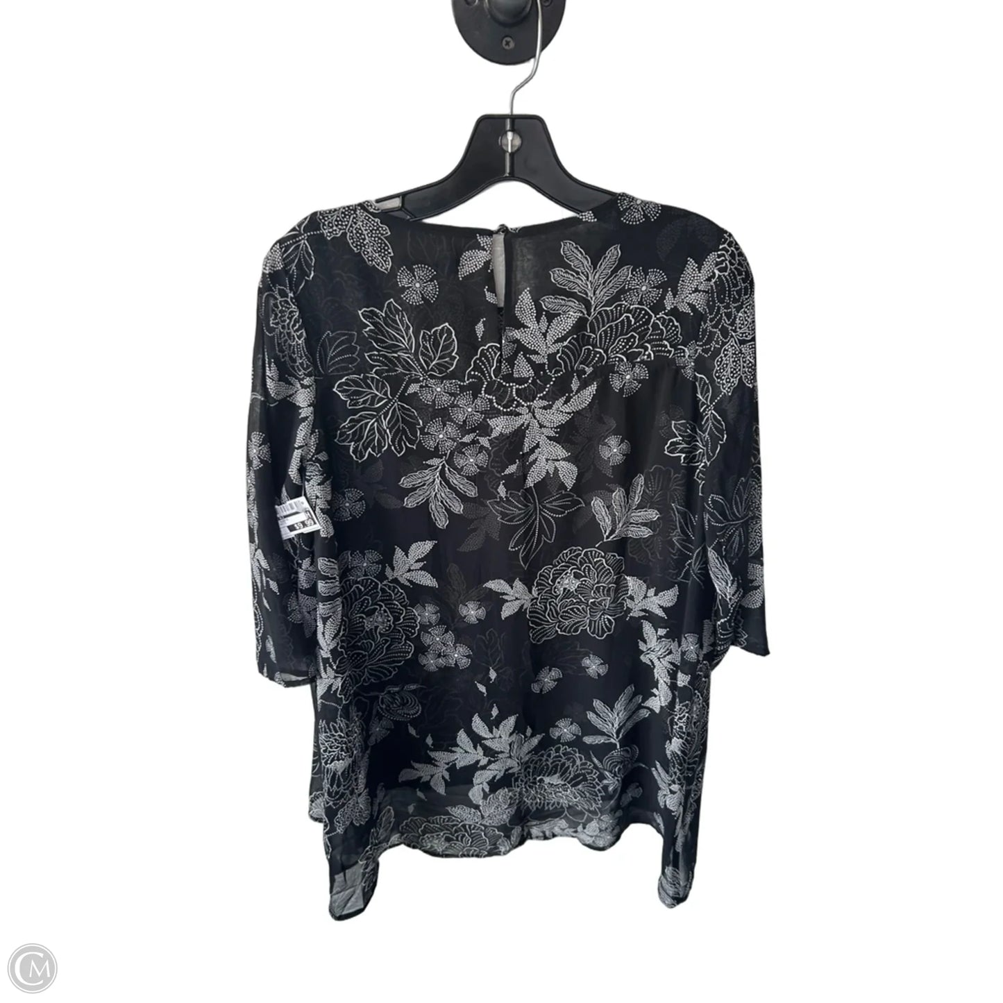 Top 3/4 Sleeve By Roz And Ali In Black & White, Size: Xs