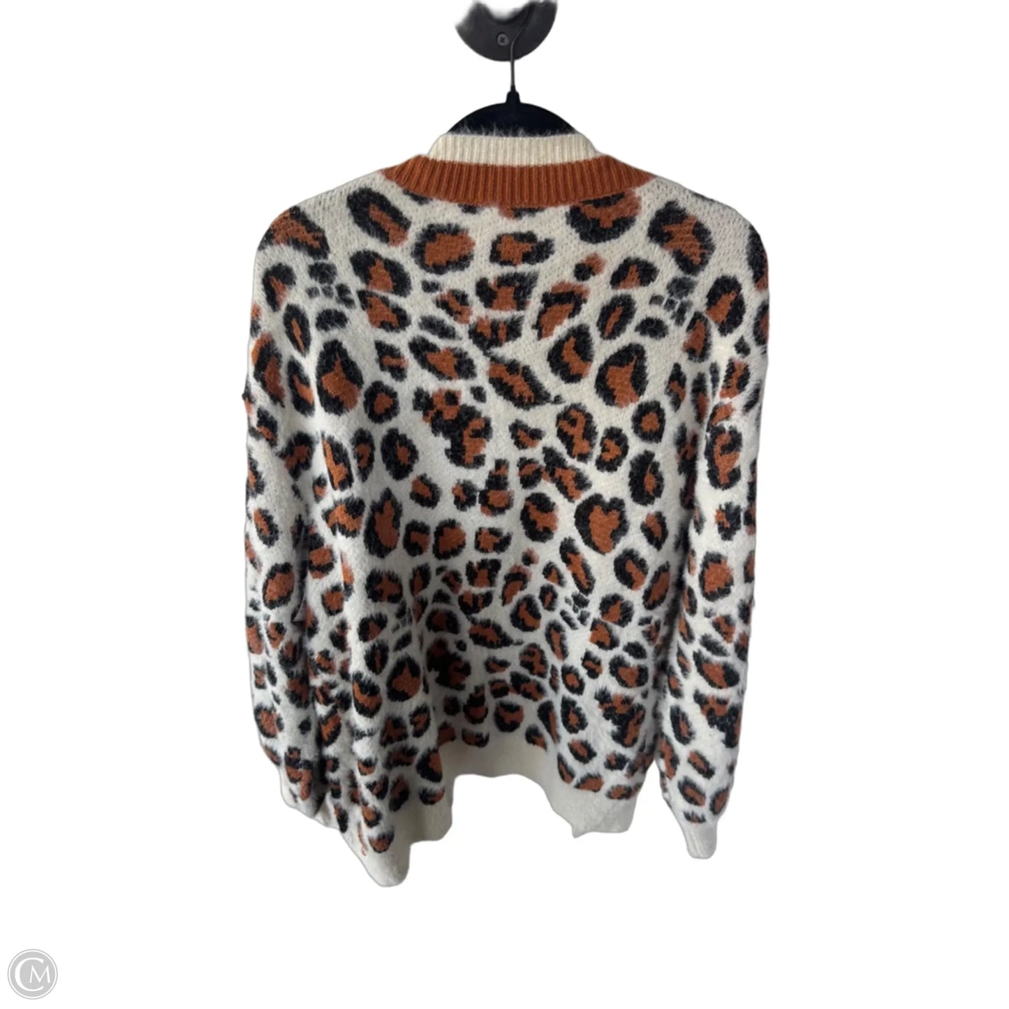 Sweater Cardigan By En Creme In Animal Print, Size: L