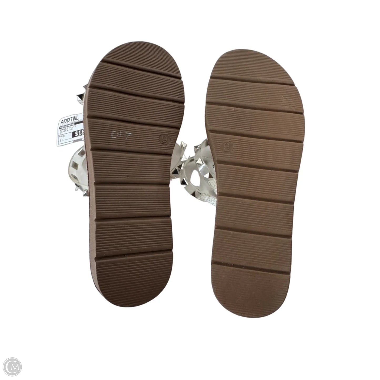 Sandals Flats By Cushionaire In Silver & Tan, Size: 9