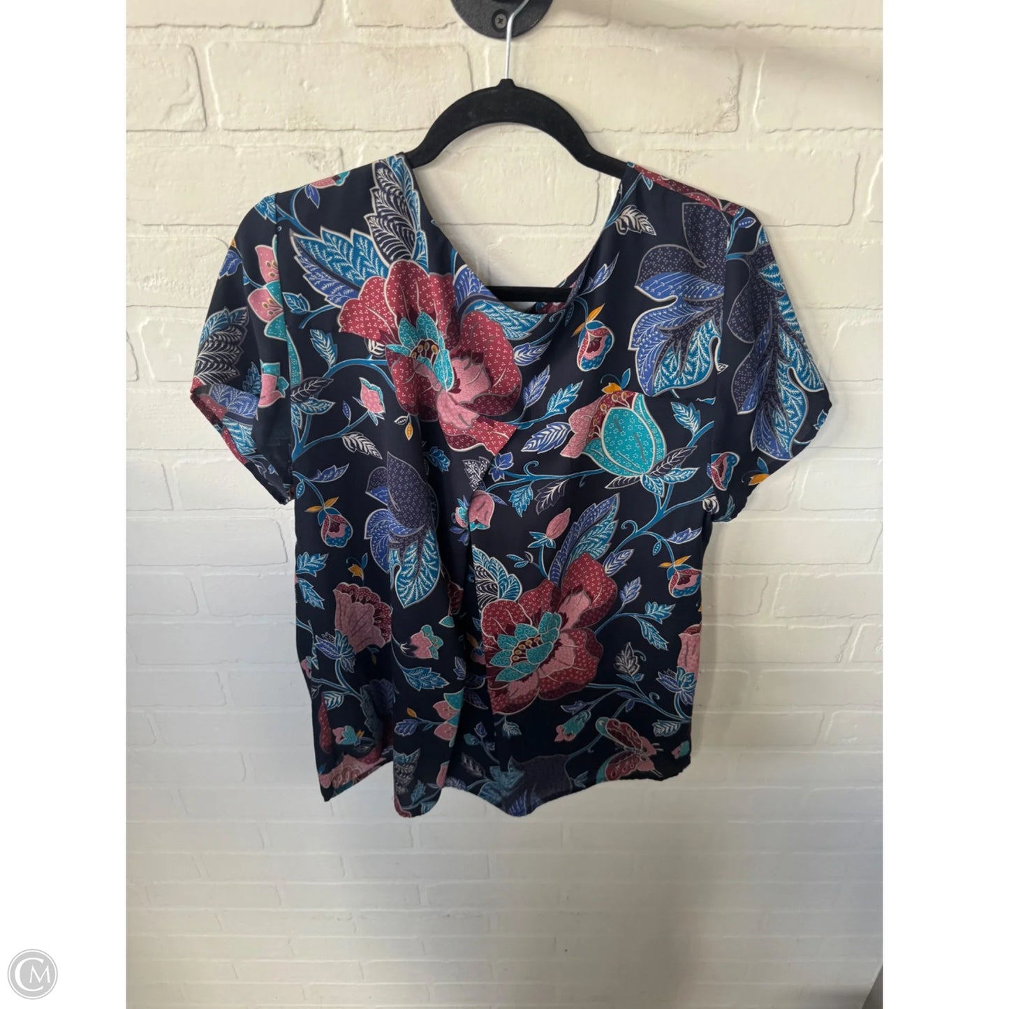Top Short Sleeve By Loft In Navy, Size: Xl