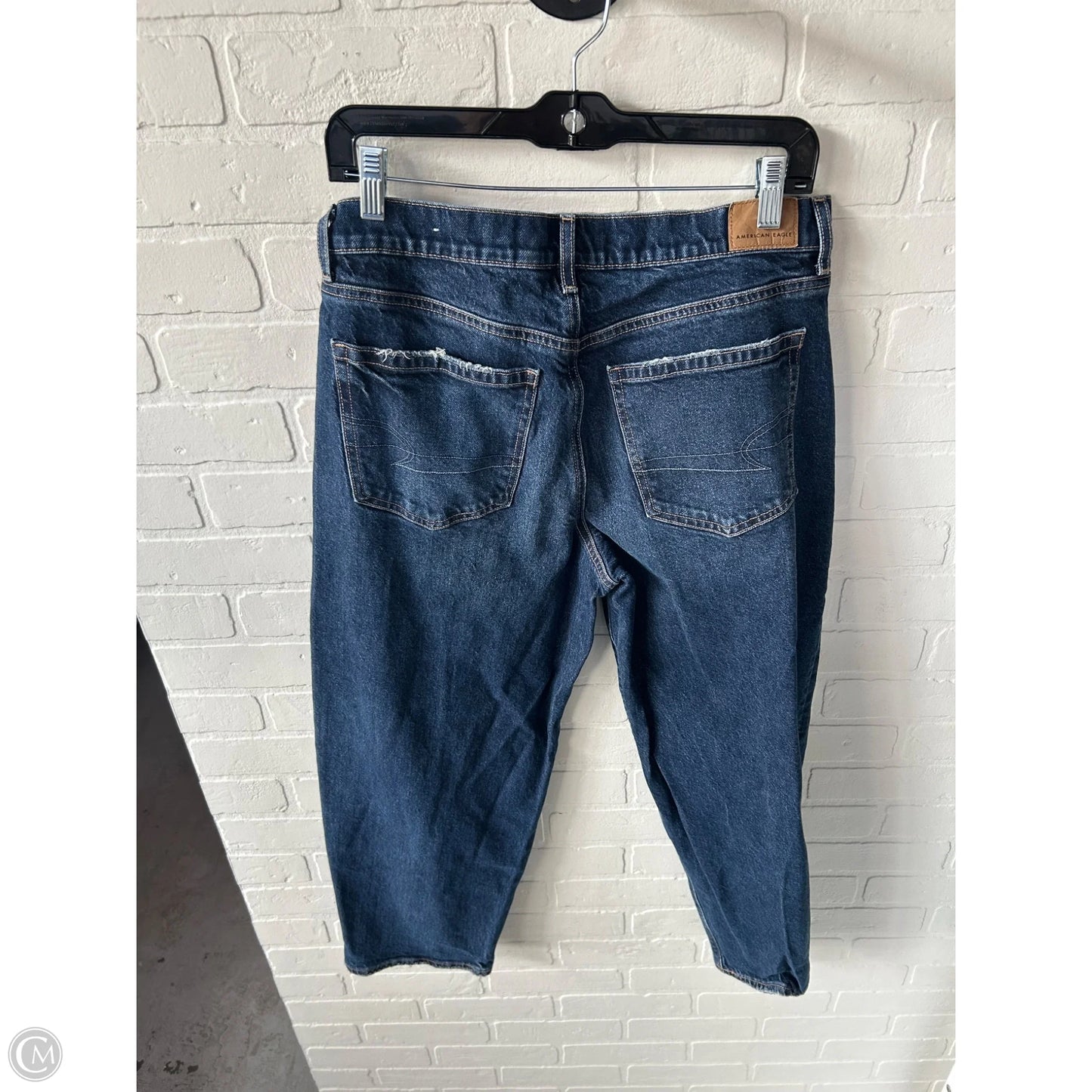 Jeans Straight By American Eagle In Blue Denim, Size: 8