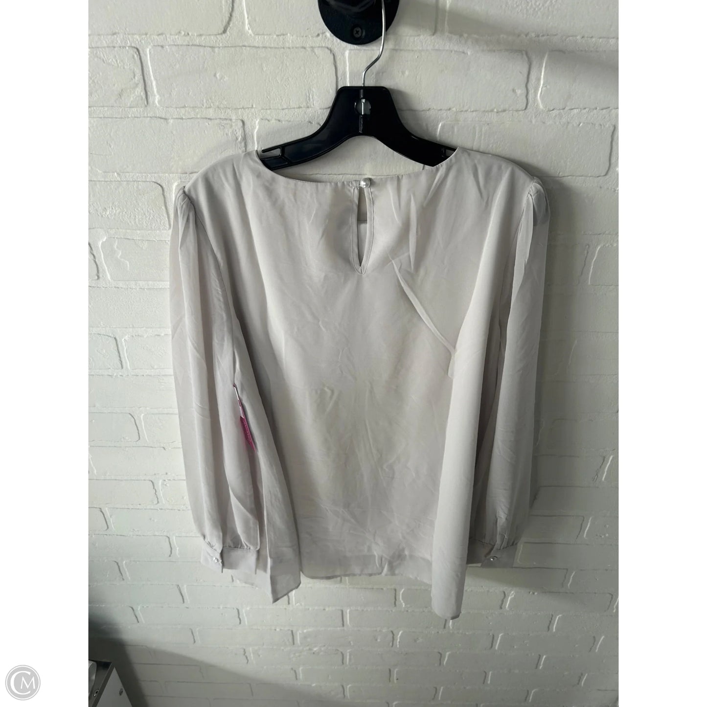 Blouse Long Sleeve By Zenana In Cream, Size: L