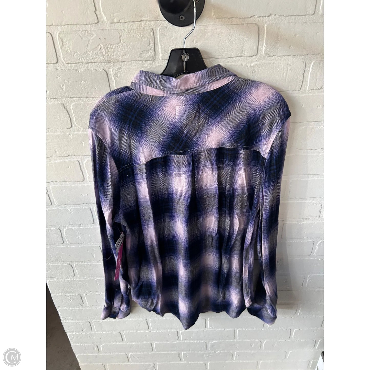 Top Long Sleeve By Rails In Pink & Purple, Size: L