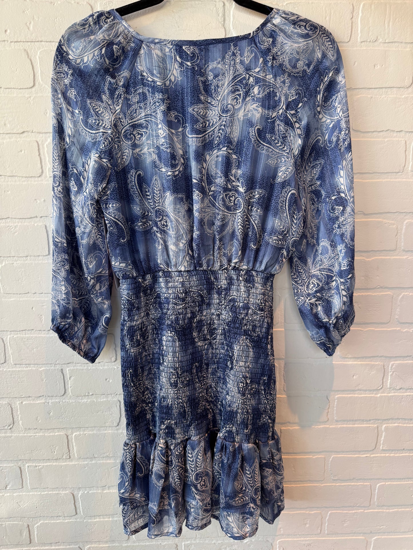 Dress Party Short By Aqua In Blue & White, Size: S