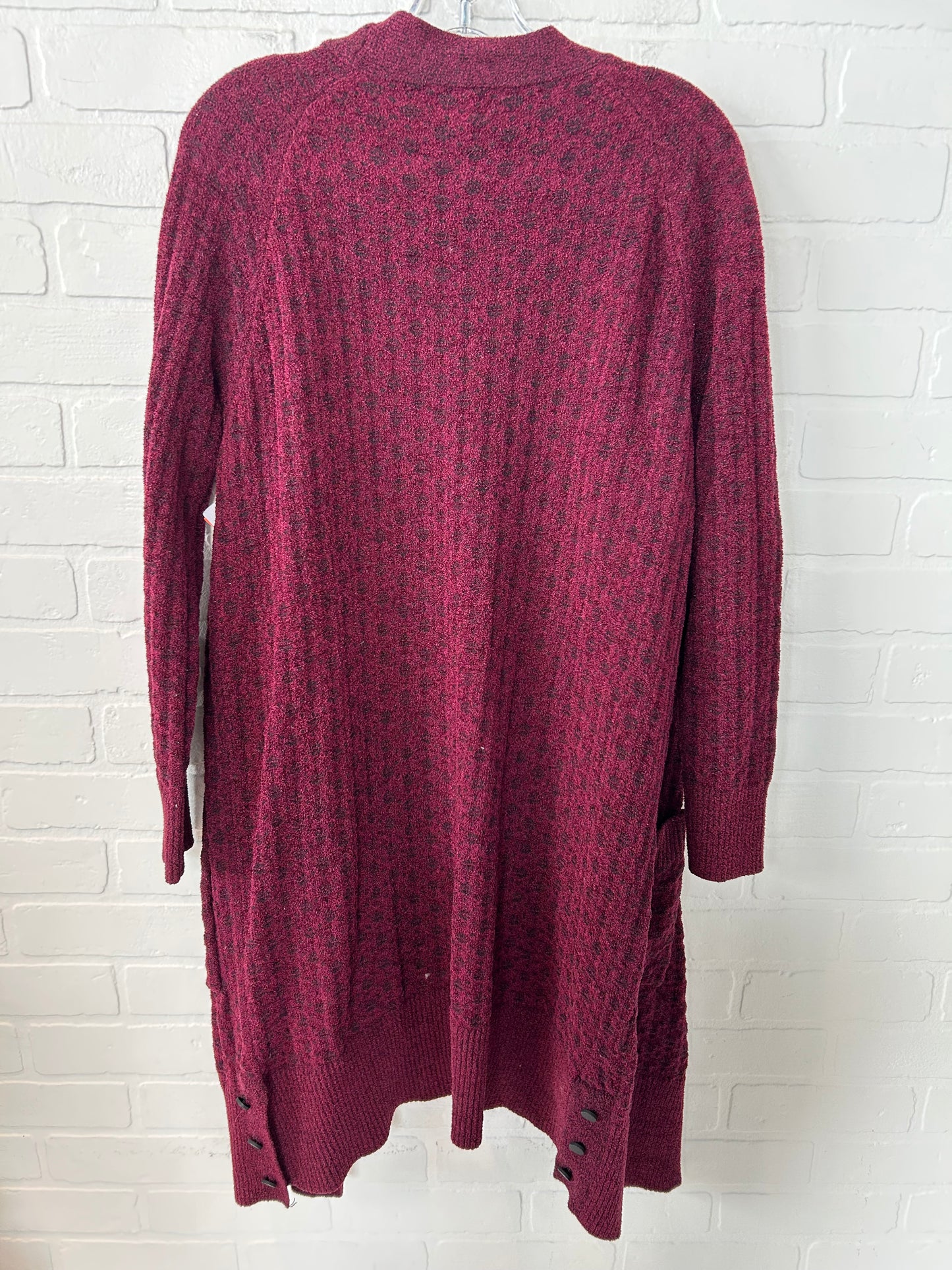 Sweater Cardigan By Clothes Mentor In Black & Red, Size: M