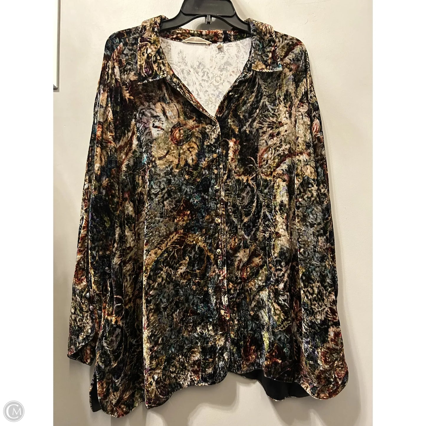 Top 3/4 Sleeve By Soft Surroundings In Black & Cream, Size: 3x