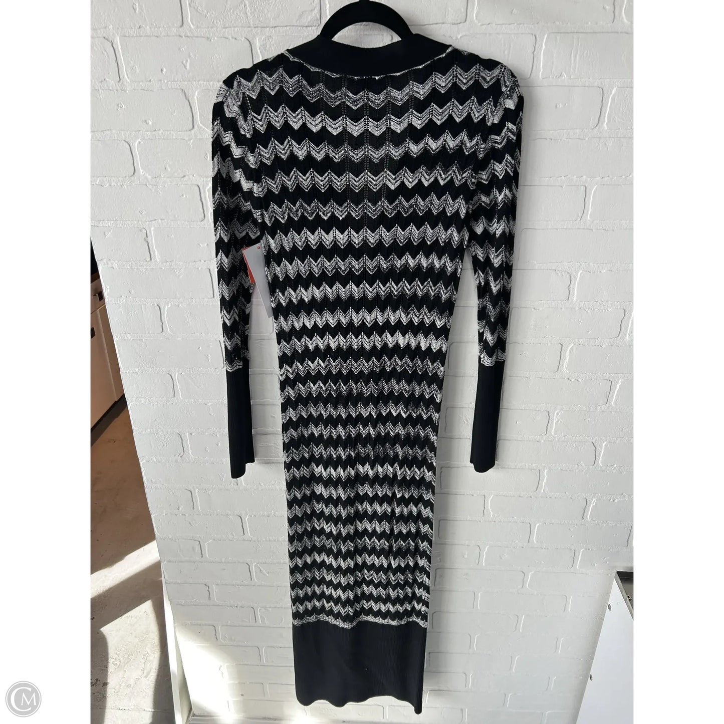 Dress Sweater By Bebe In Black & Silver, Size: S