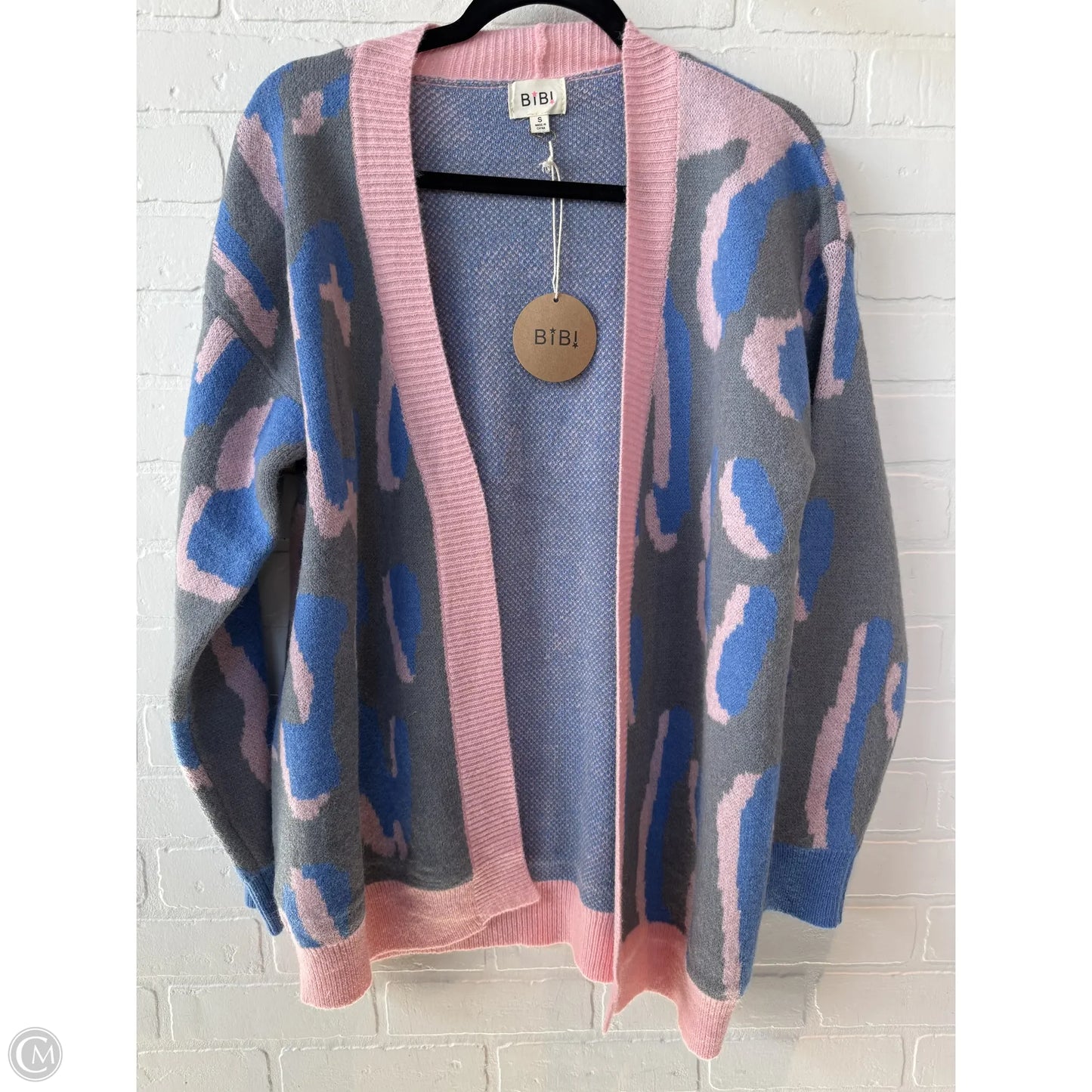 Sweater Cardigan By Bibi In Blue & Pink, Size: S