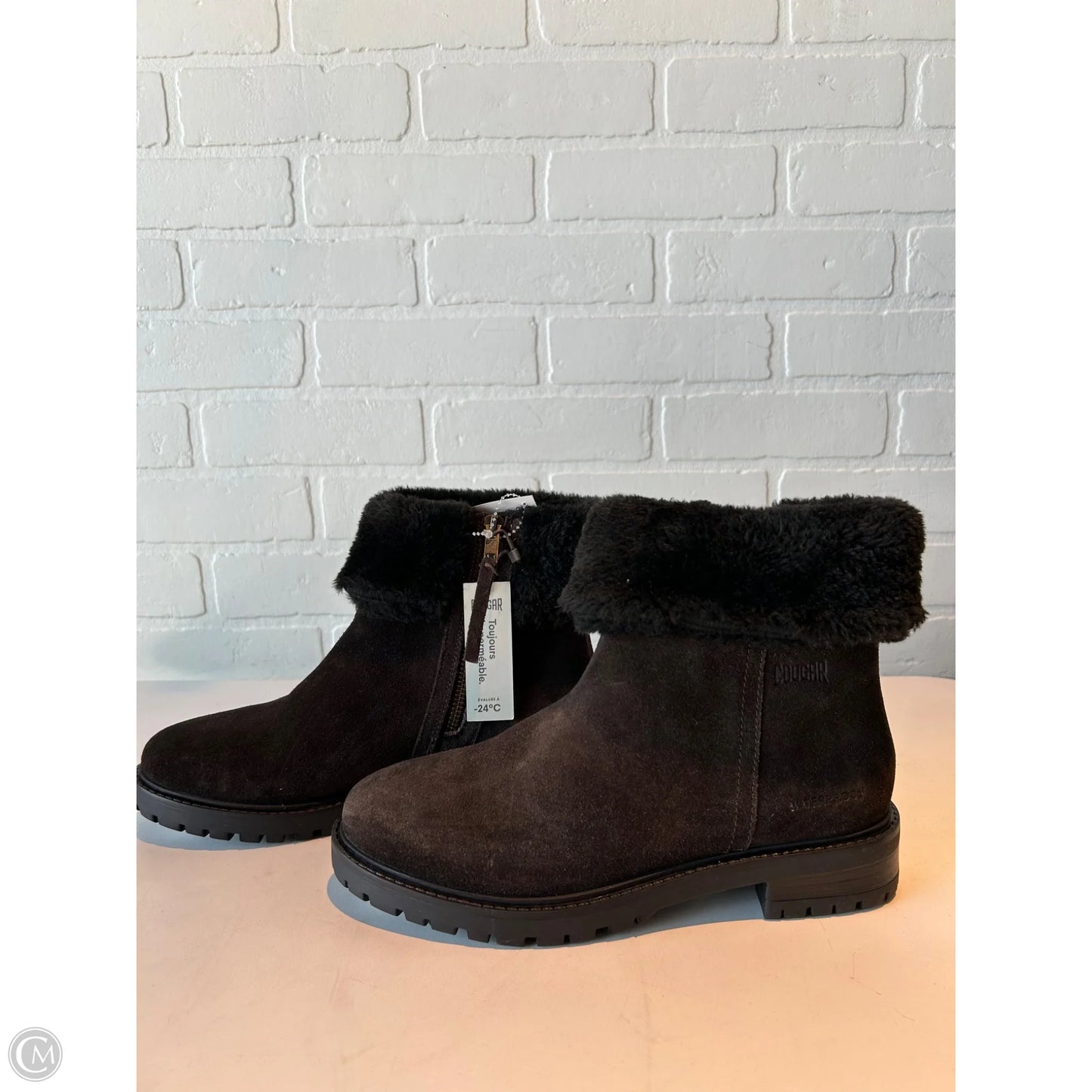 Boots Ankle Flats By cougar KENDAL FAUXFUR In Brown, Size: 8