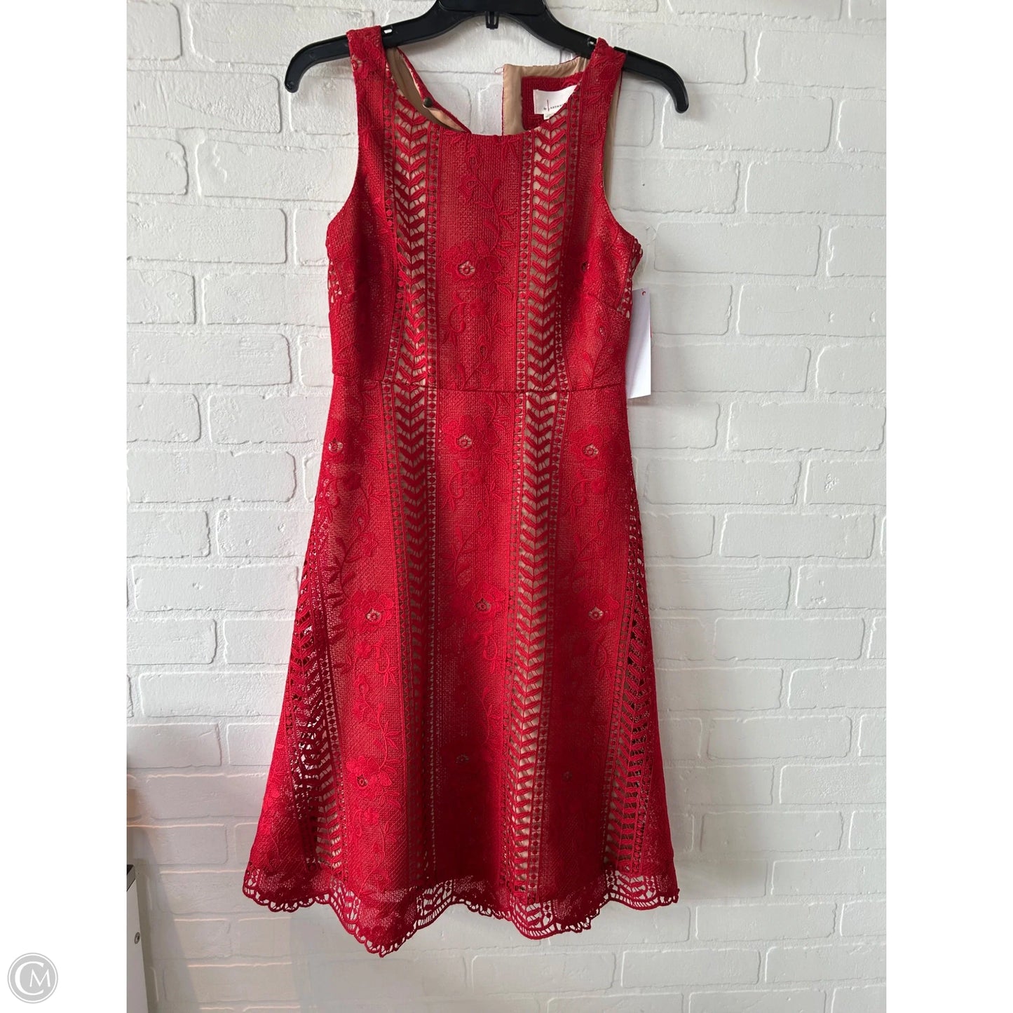 Dress Party Midi By Anthropologie In Red, Size: Xs