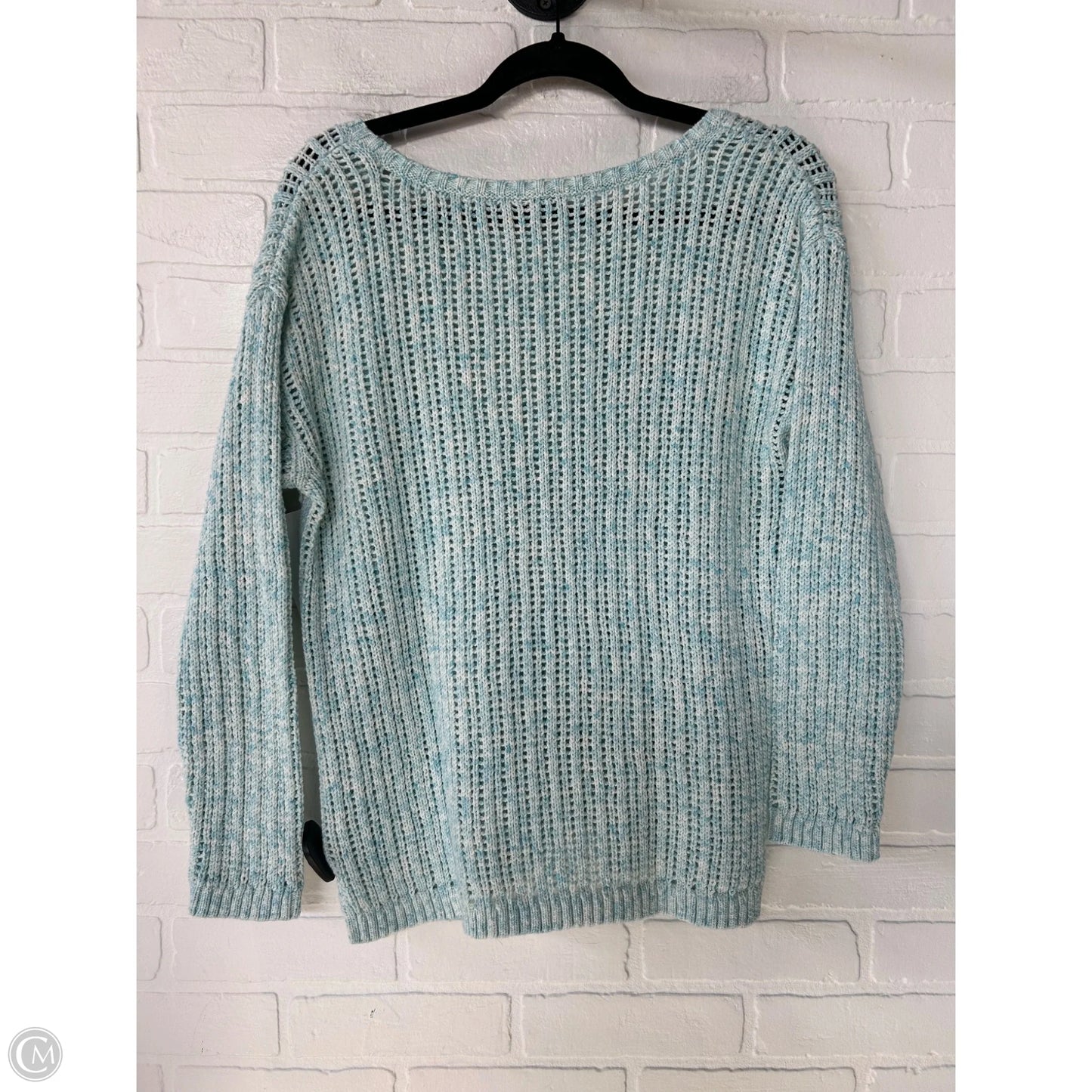 Sweater By Talbots In Blue & White, Size: Mp