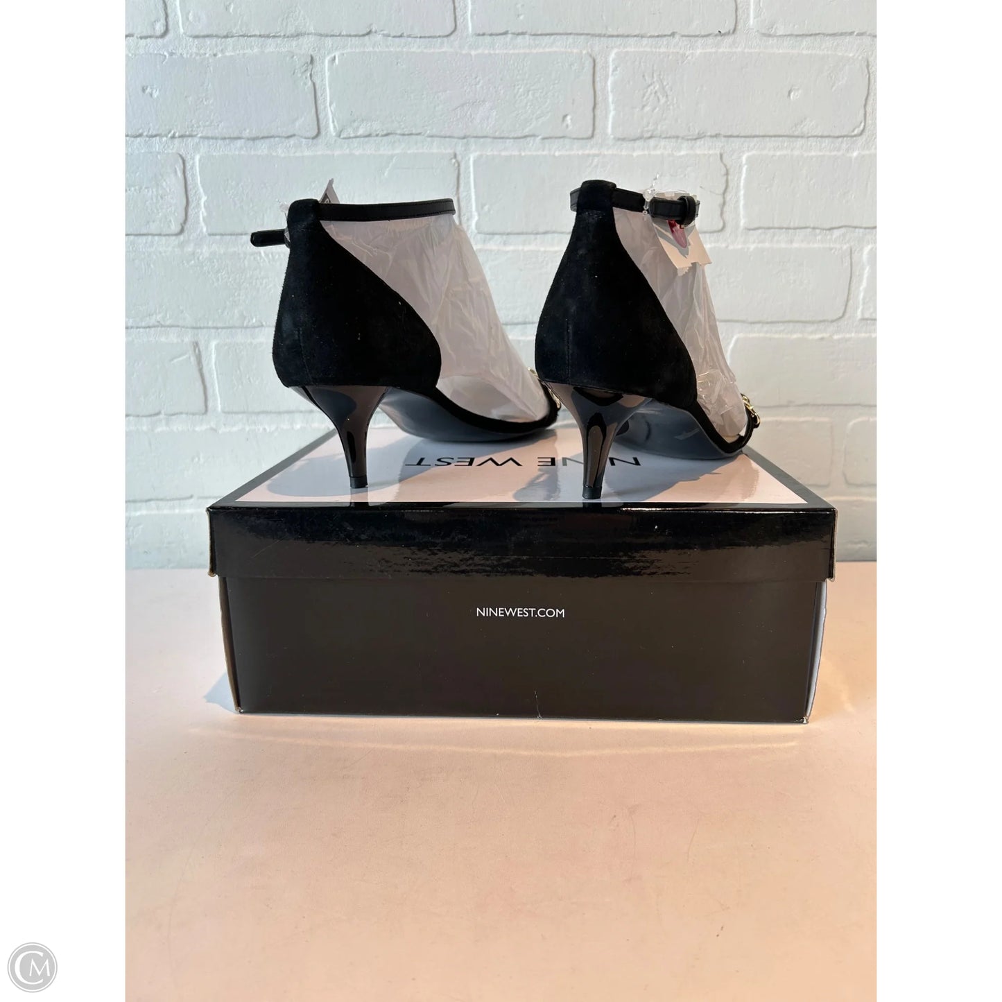 Sandals Heels Stiletto By Nine West In Black, Size: 9