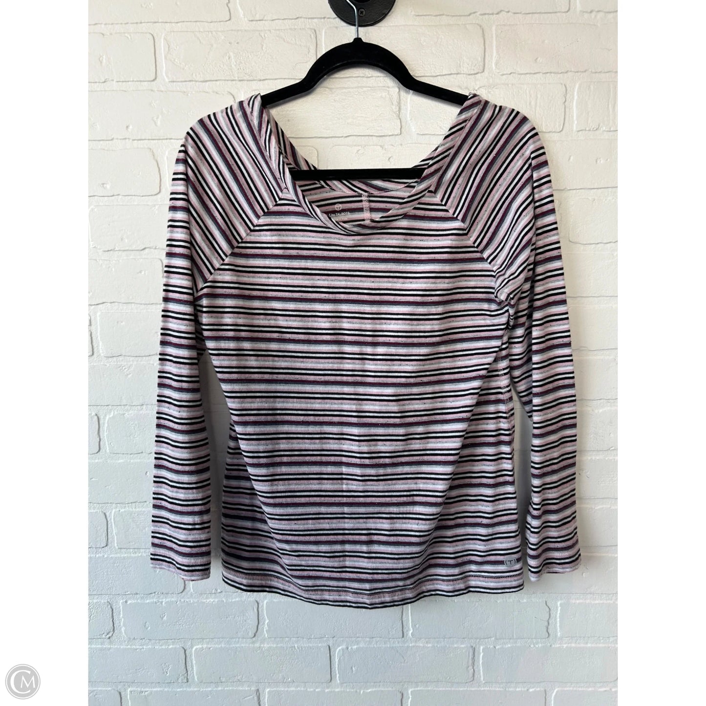 Top Long Sleeve By Talbots In Black & Pink, Size: M