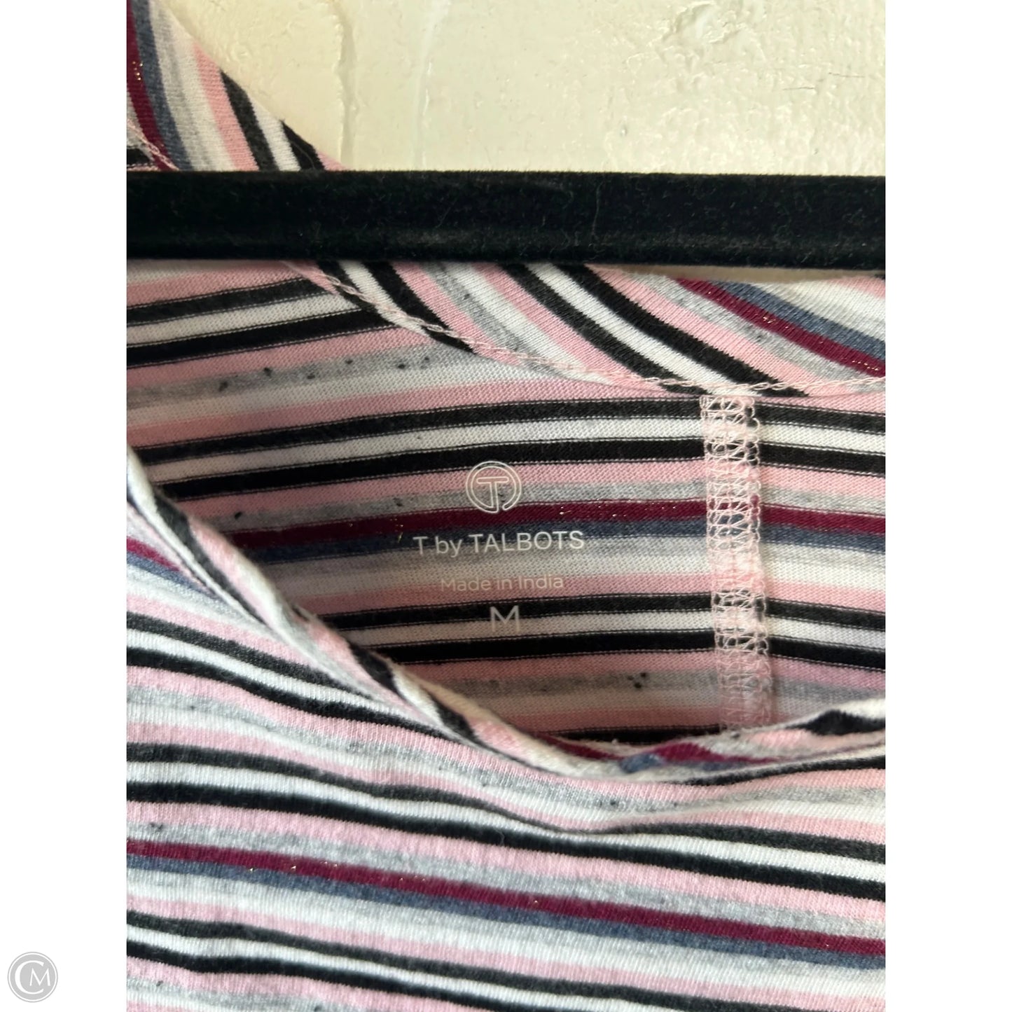 Top Long Sleeve By Talbots In Black & Pink, Size: M