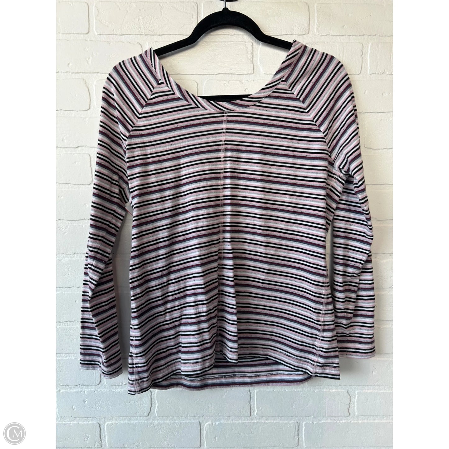 Top Long Sleeve By Talbots In Black & Pink, Size: M