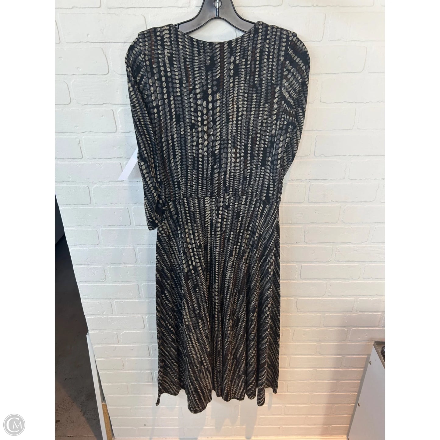Dress Casual Midi By Perceptions In Black & Cream, Size: M