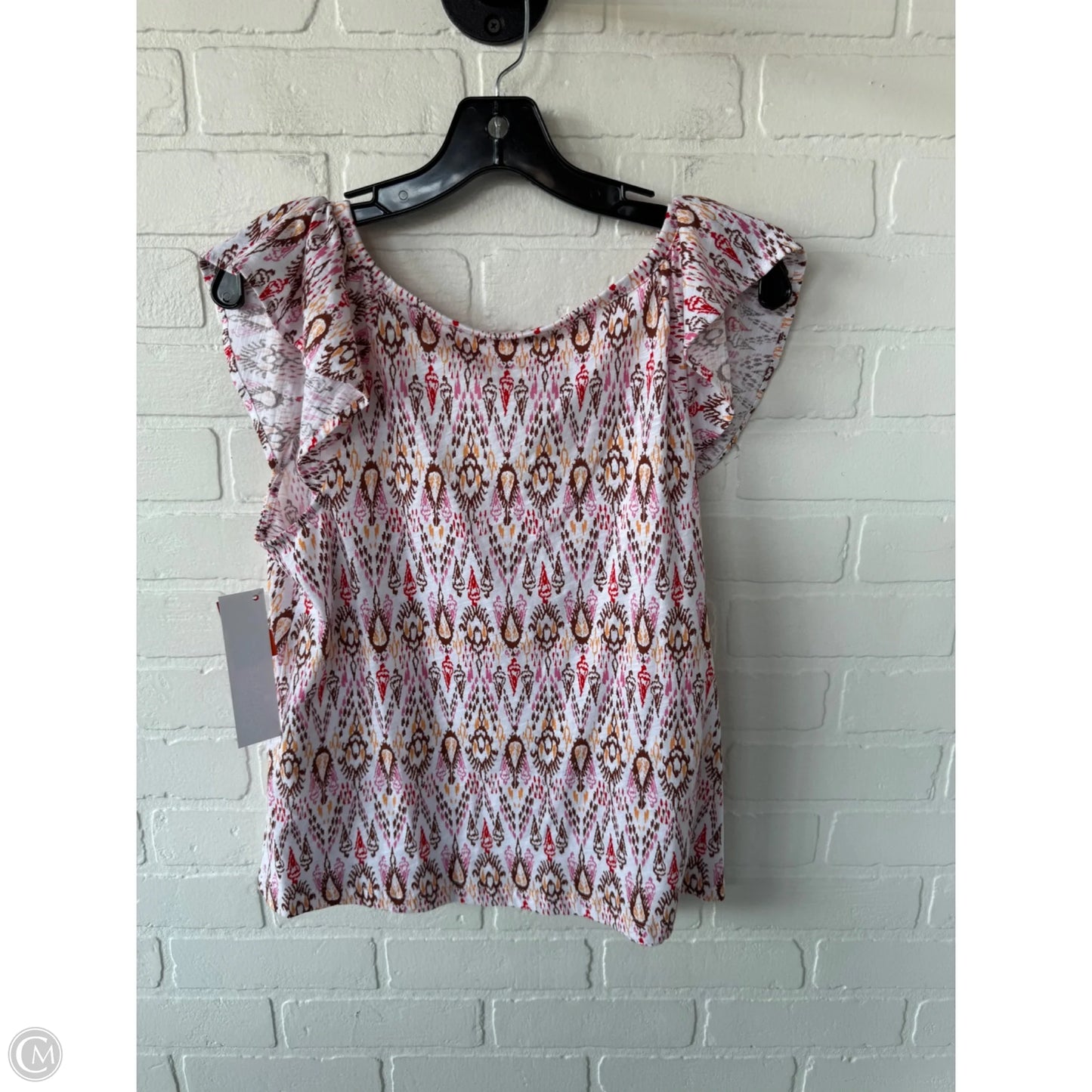 Top Short Sleeve By Loft In Brown & Pink, Size: M