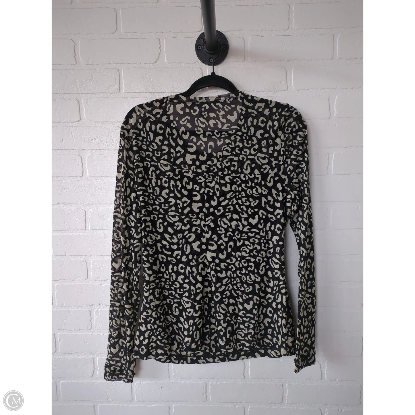 Top Long Sleeve By Cabi In Black & Cream, Size: M