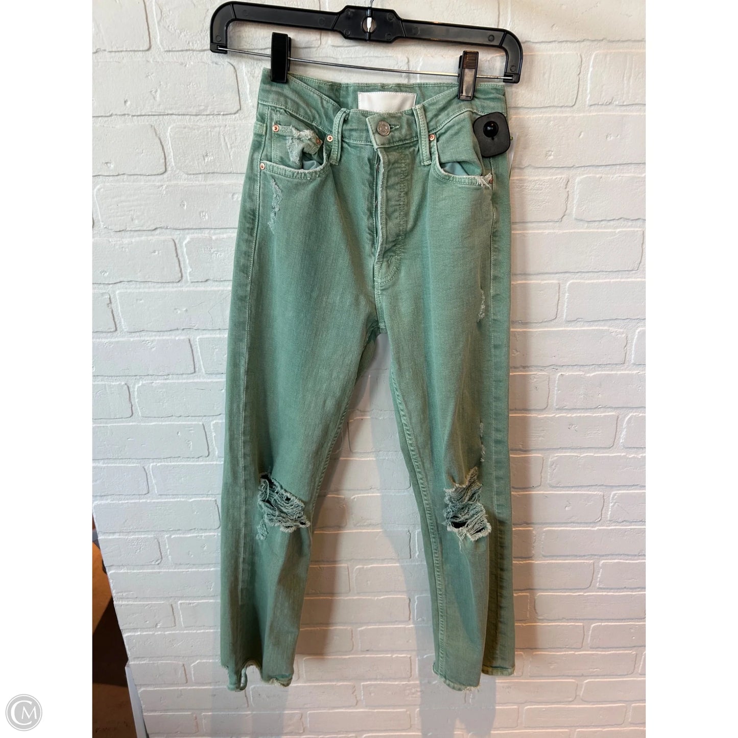 Jeans Straight By Mother In Green, Size: 0