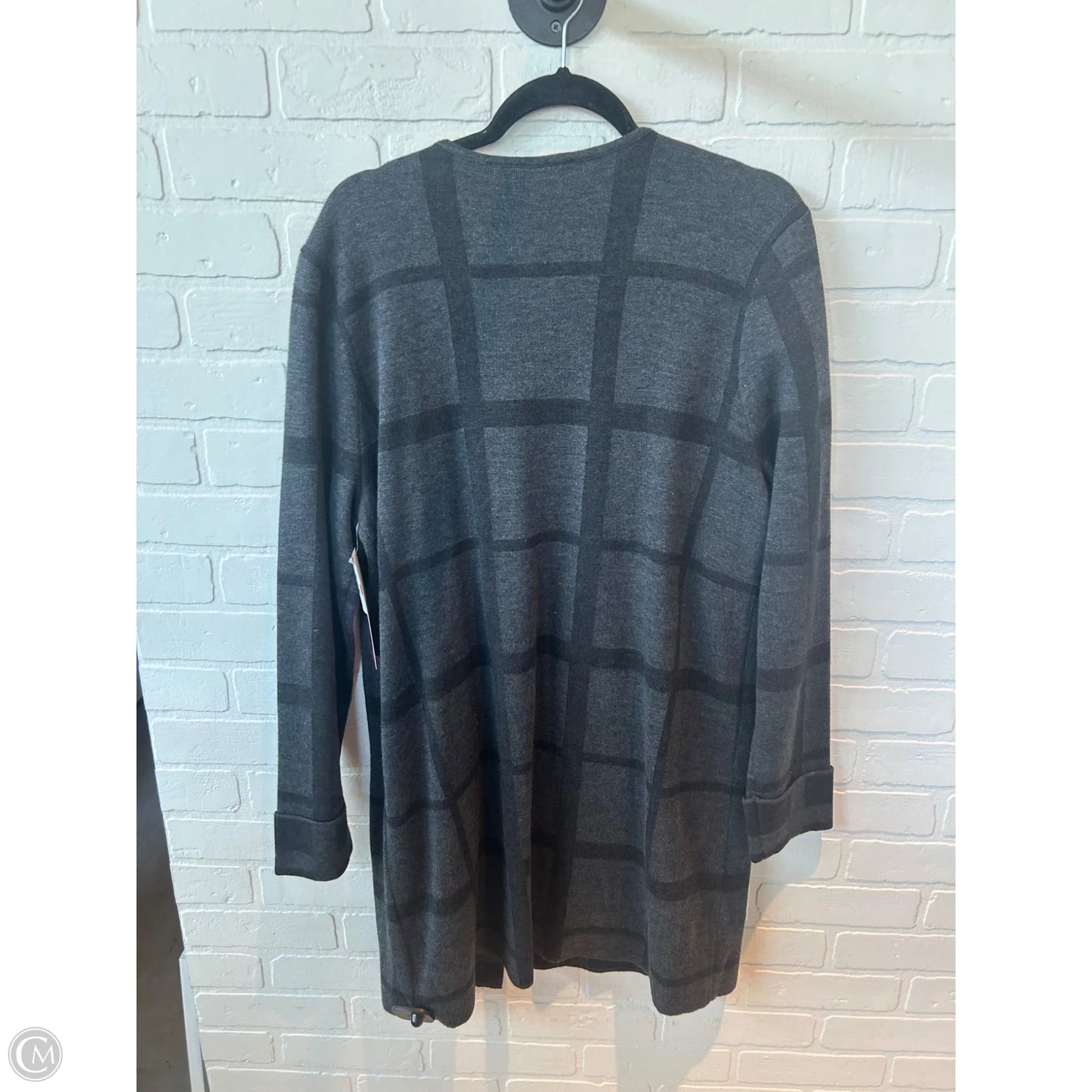 Sweater Cardigan By Apt 9 In Black & Grey, Size: Xl