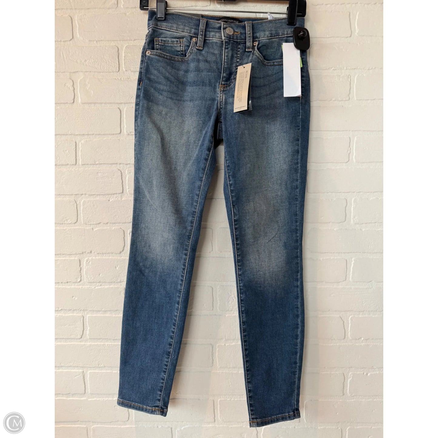 Jeans Skinny By Banana Republic In Blue Denim, Size: 0p