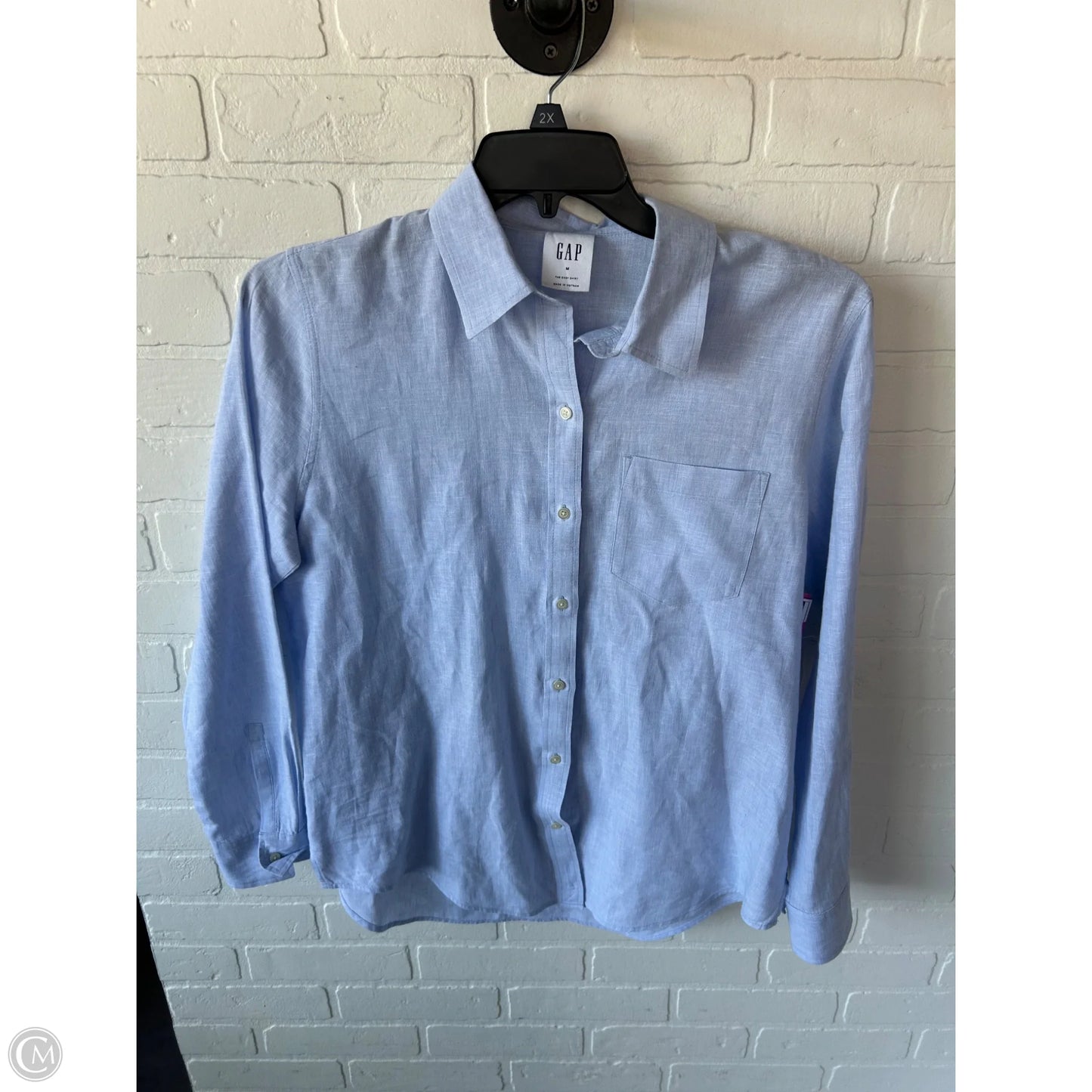 Blouse 3/4 Sleeve By Gap In Blue, Size: M