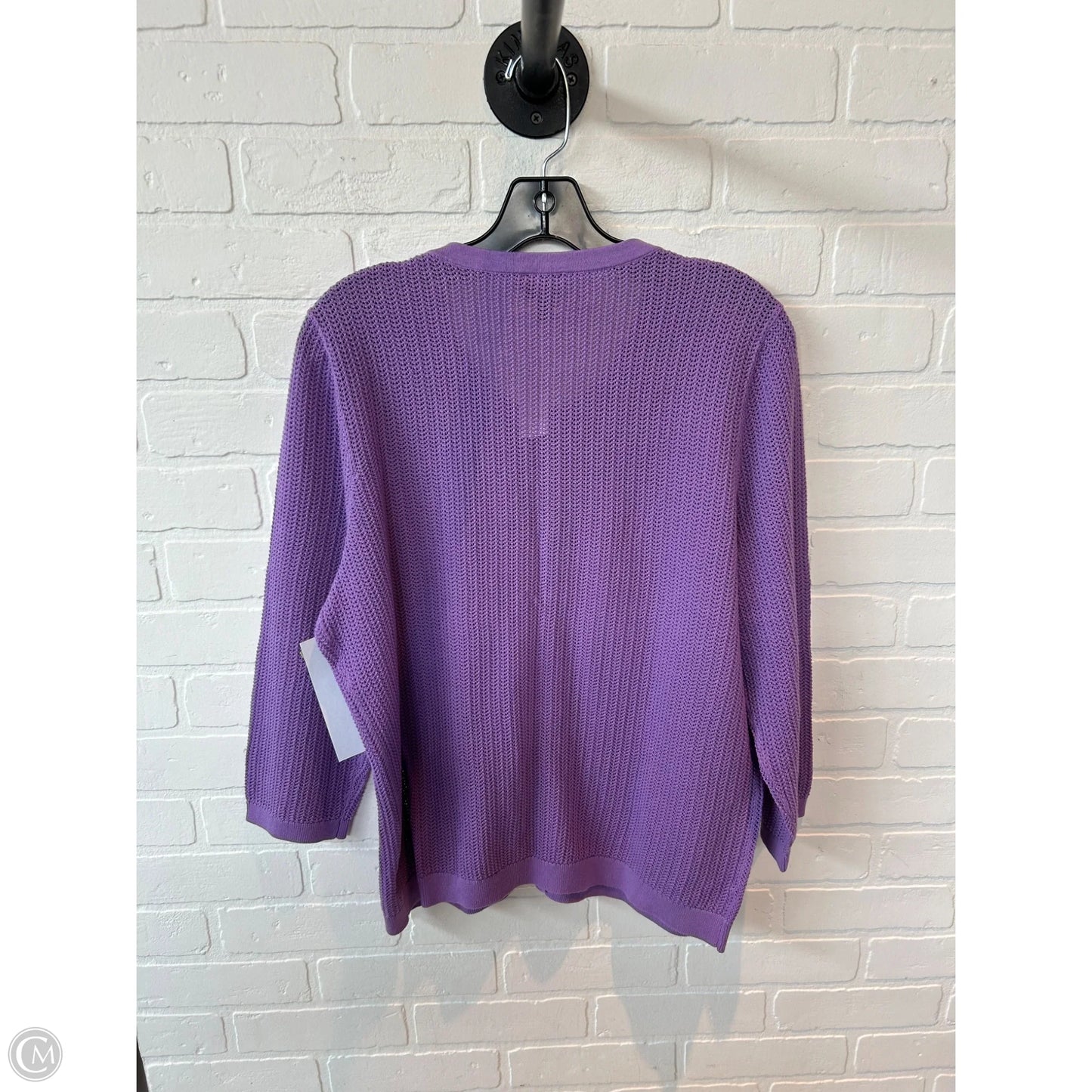 Sweater Cardigan By Talbots In Purple, Size: Xl