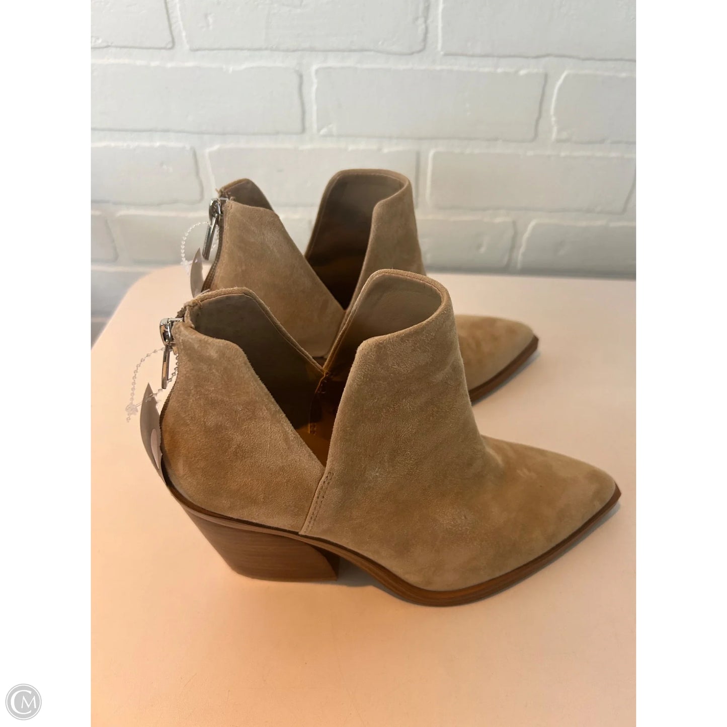 Boots Ankle Heels By Vince Camuto In Tan, Size: 7