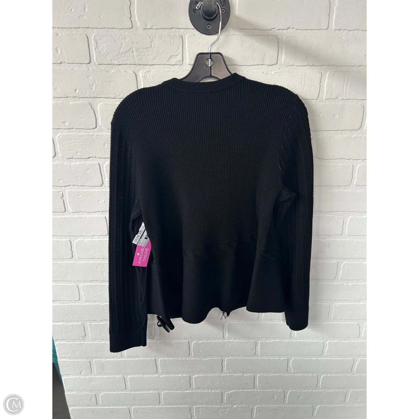 Sweater Cardigan By Talbots In Black, Size: L