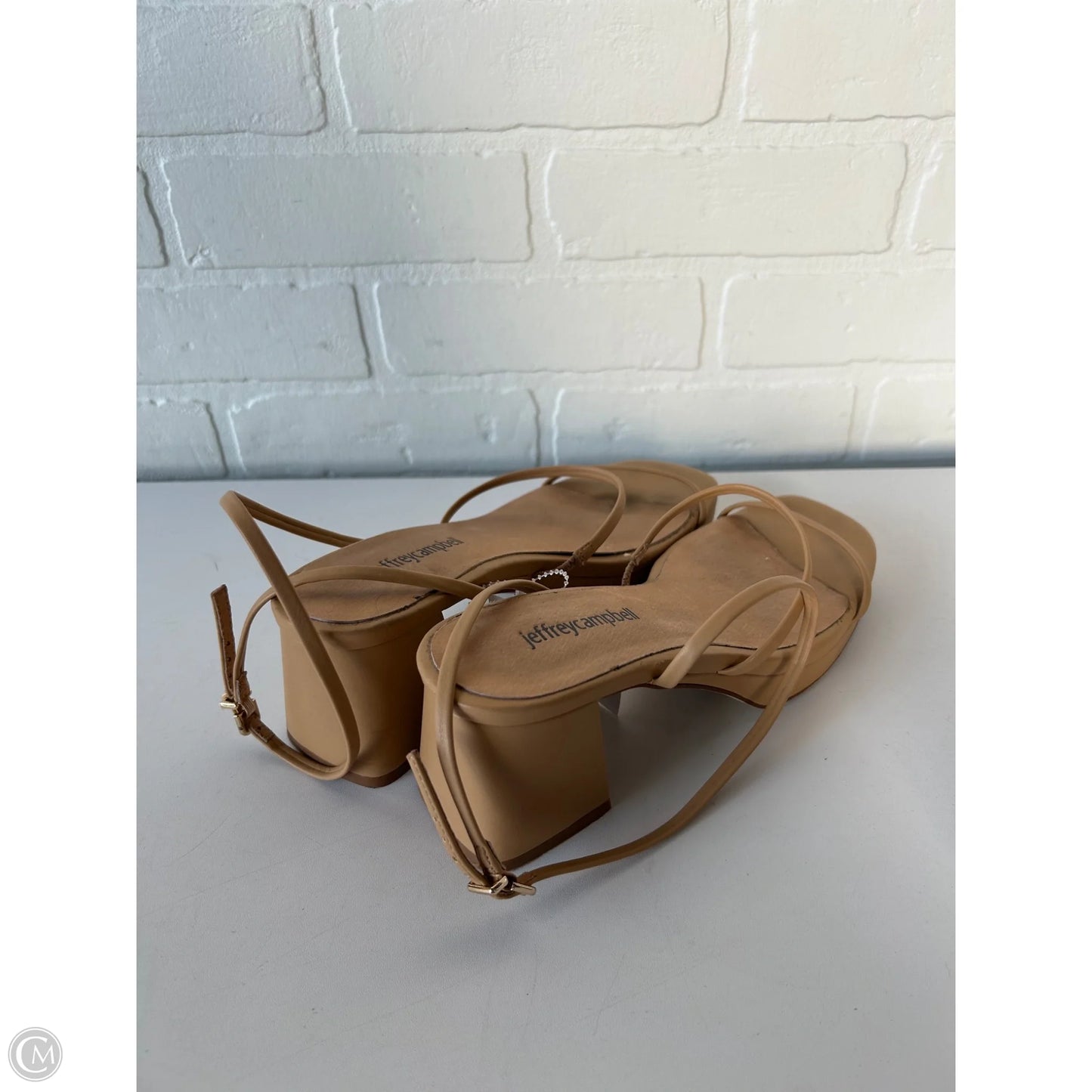 Sandals Heels Block By Jeffery Campbell In Tan, Size: 8