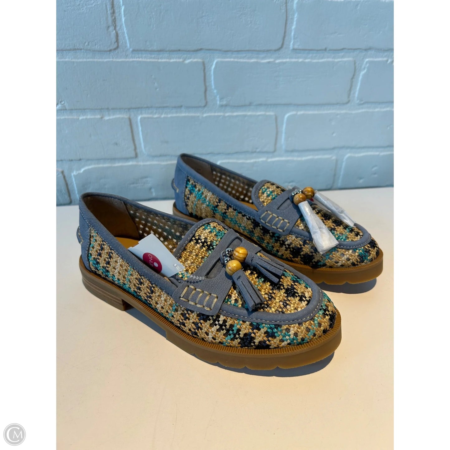 Shoes Flats By Donald Pliner In Blue & Cream, Size: 5.5