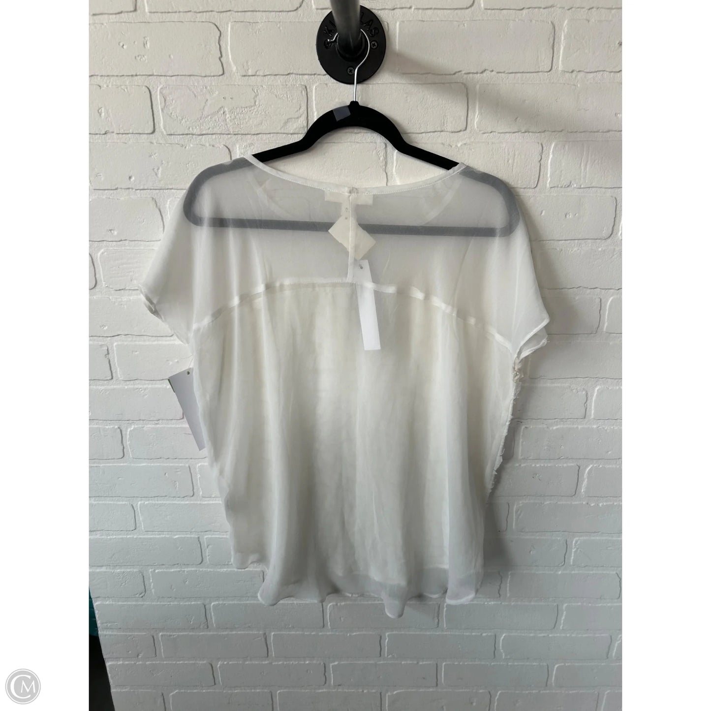 Top Short Sleeve By Lumiere In White, Size: S