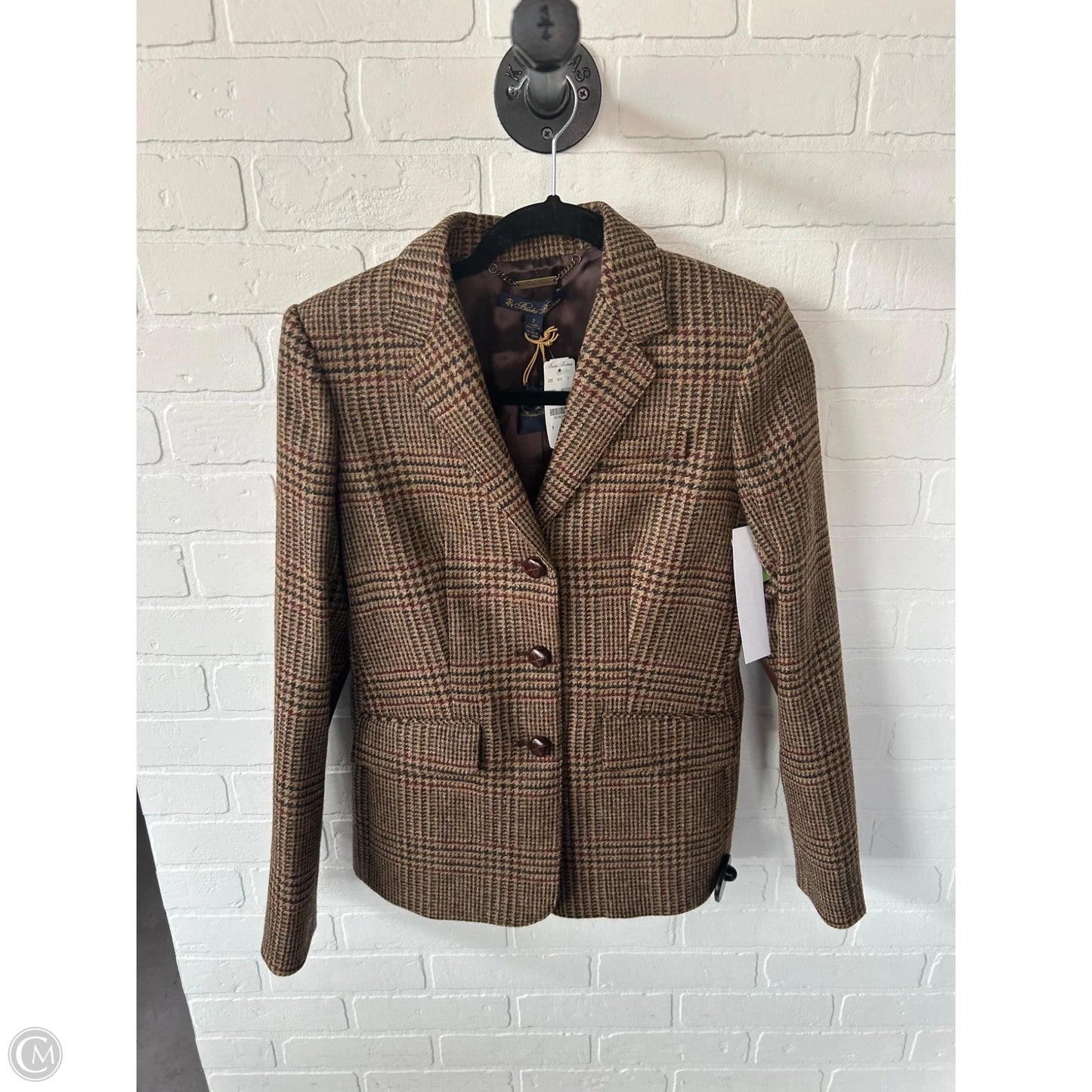 Blazer By Brooks Brothers In Brown & Tan, Size: Xs