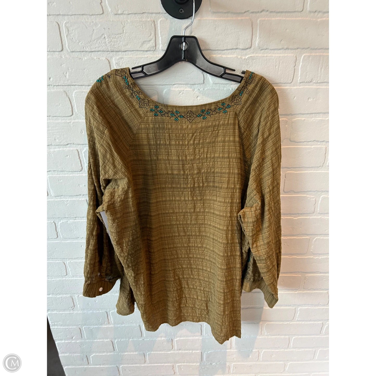 Top 3/4 Sleeve By Pure Jill In Green, Size: 2x