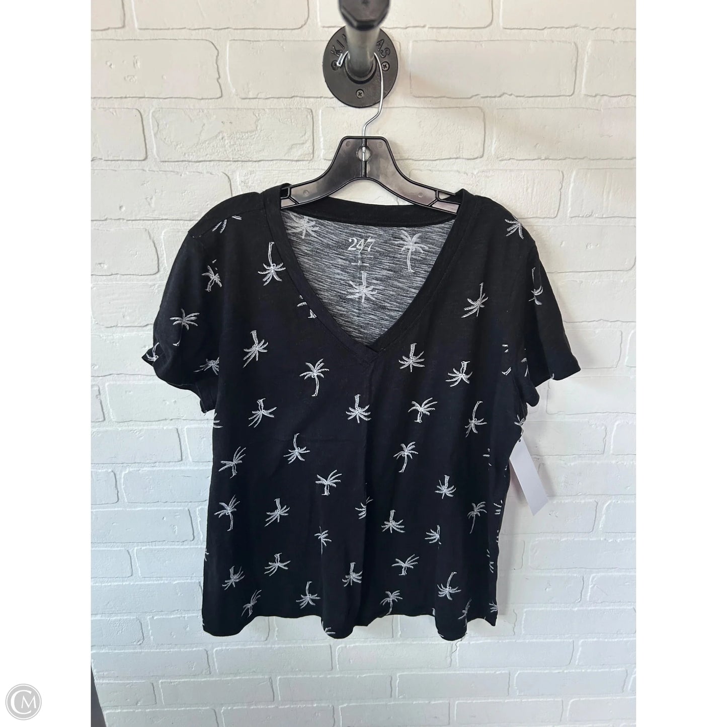 Top Short Sleeve Basic By Maurices In Black & White, Size: Xl