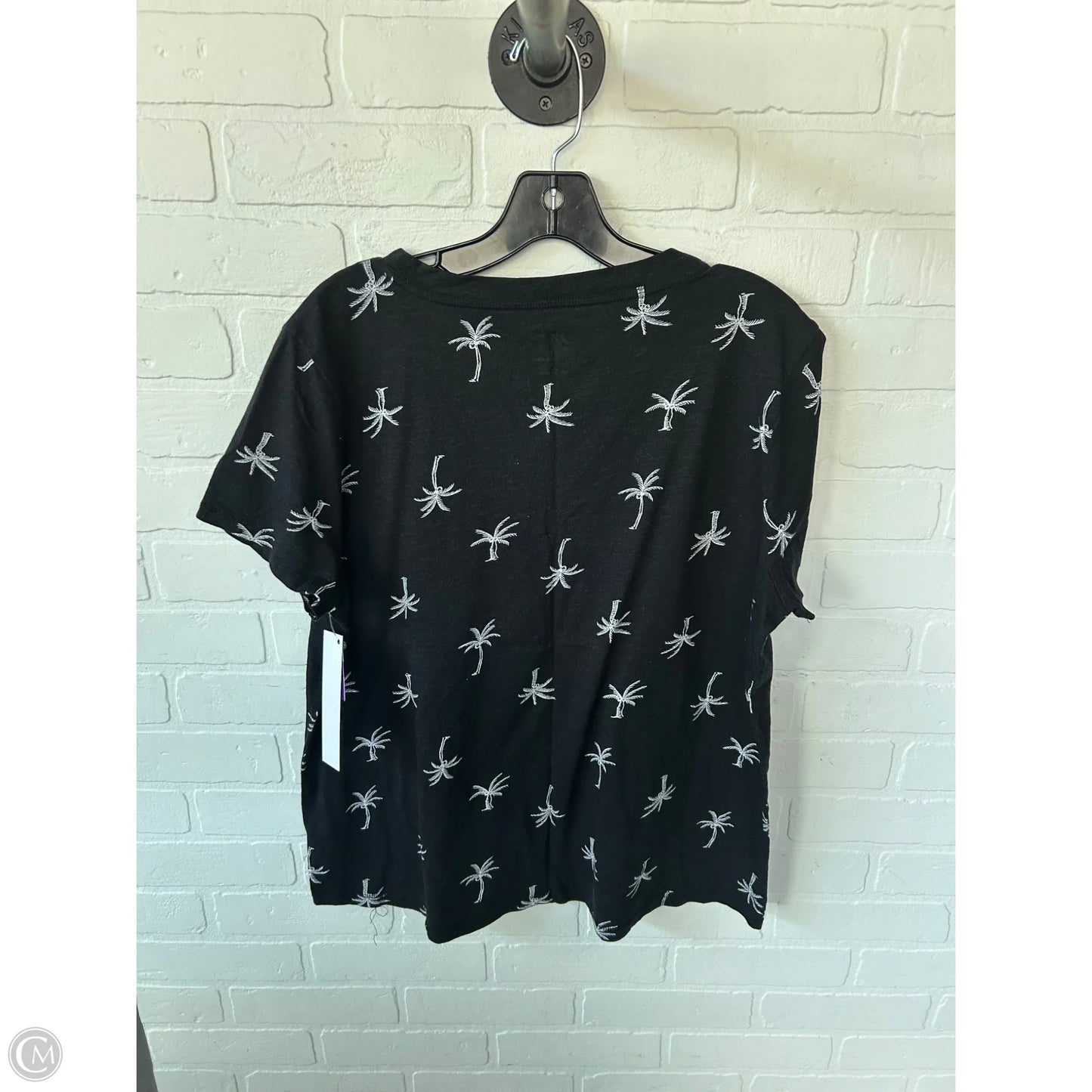 Top Short Sleeve Basic By Maurices In Black & White, Size: Xl