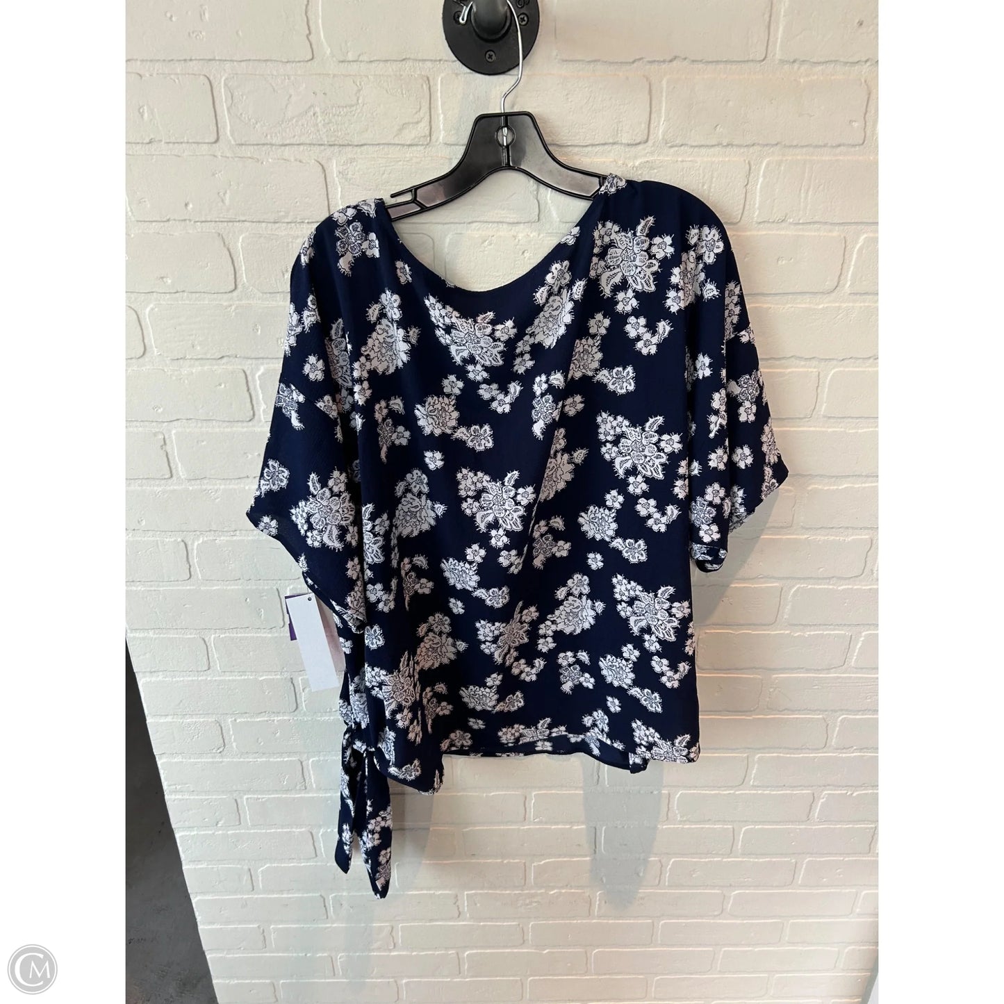 Top Short Sleeve By Michael By Michael Kors In Blue & White, Size: Xxl
