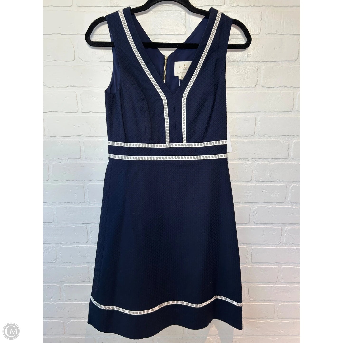 Dress Designer By Kate Spade In Blue & Cream, Size: Xs