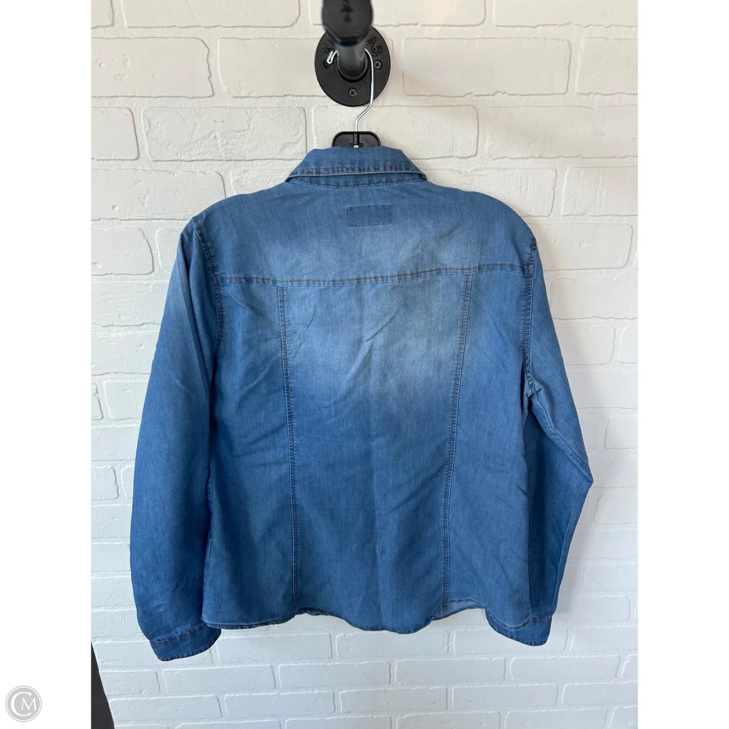 Top Long Sleeve By Ci Sono In Blue Denim, Size: Xl