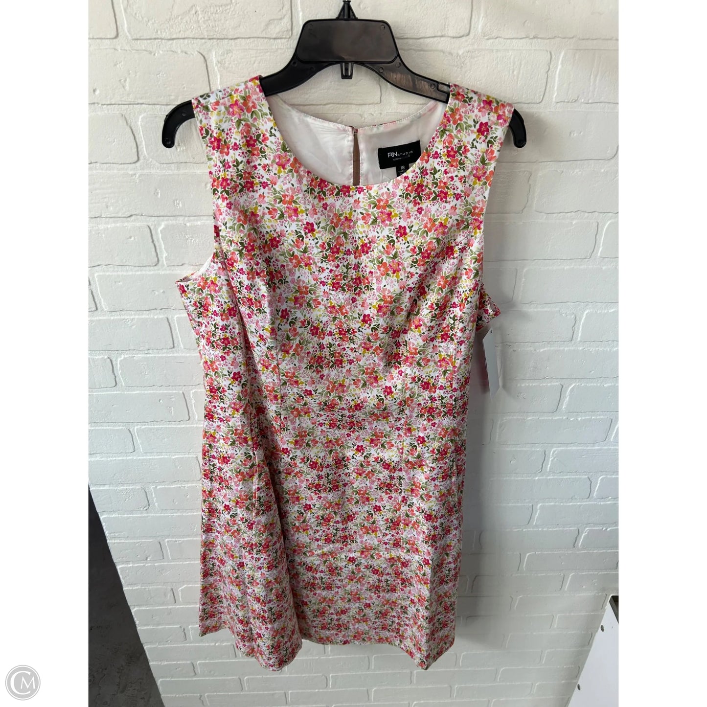 Dress Casual Midi By Ronnie Nicole In Orange & Pink, Size: 1x