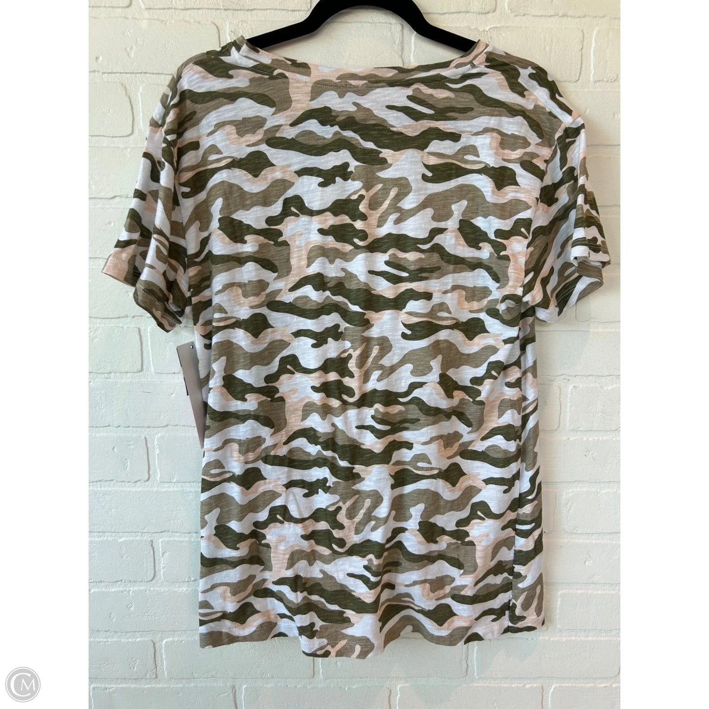 Top Short Sleeve Basic By Bobi In Green & White, Size: Xl